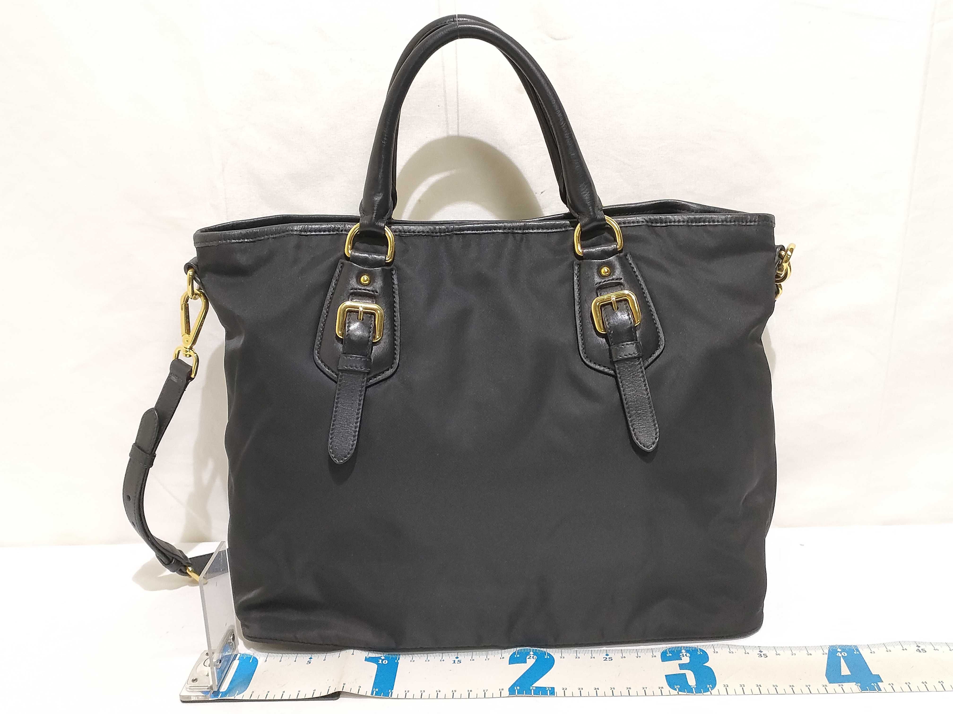 Nylon Prada Tessuto Nylon x Leather 2-Way Handbag Black BN1826 Handbag — view 2