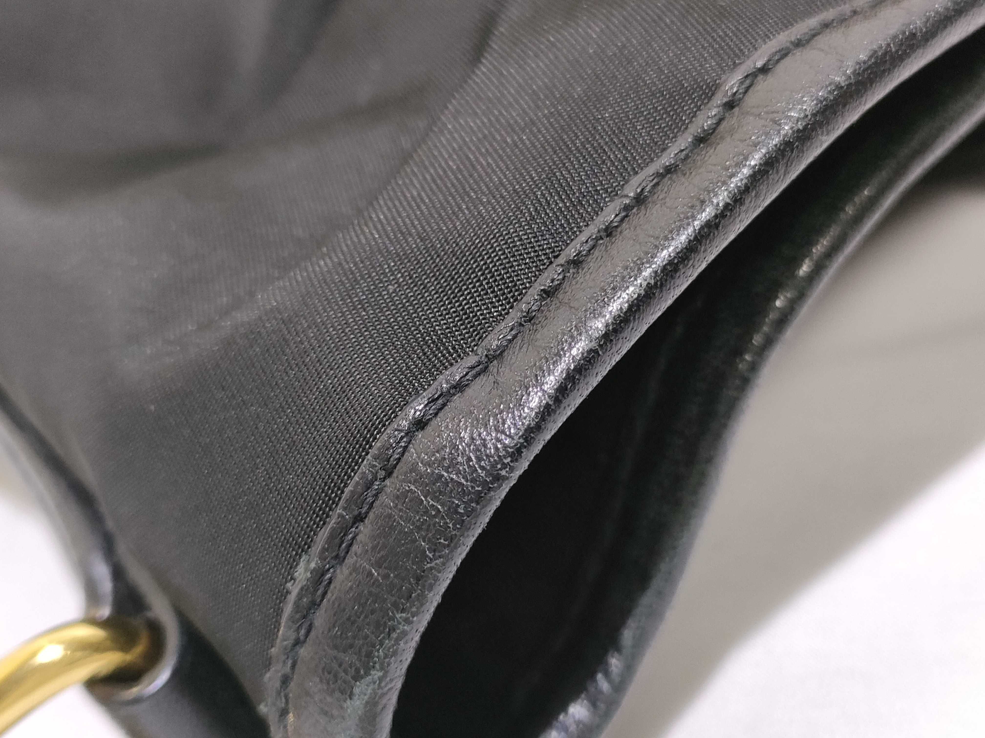 Nylon Prada Tessuto Nylon x Leather 2-Way Handbag Black BN1826 Handbag — view 12