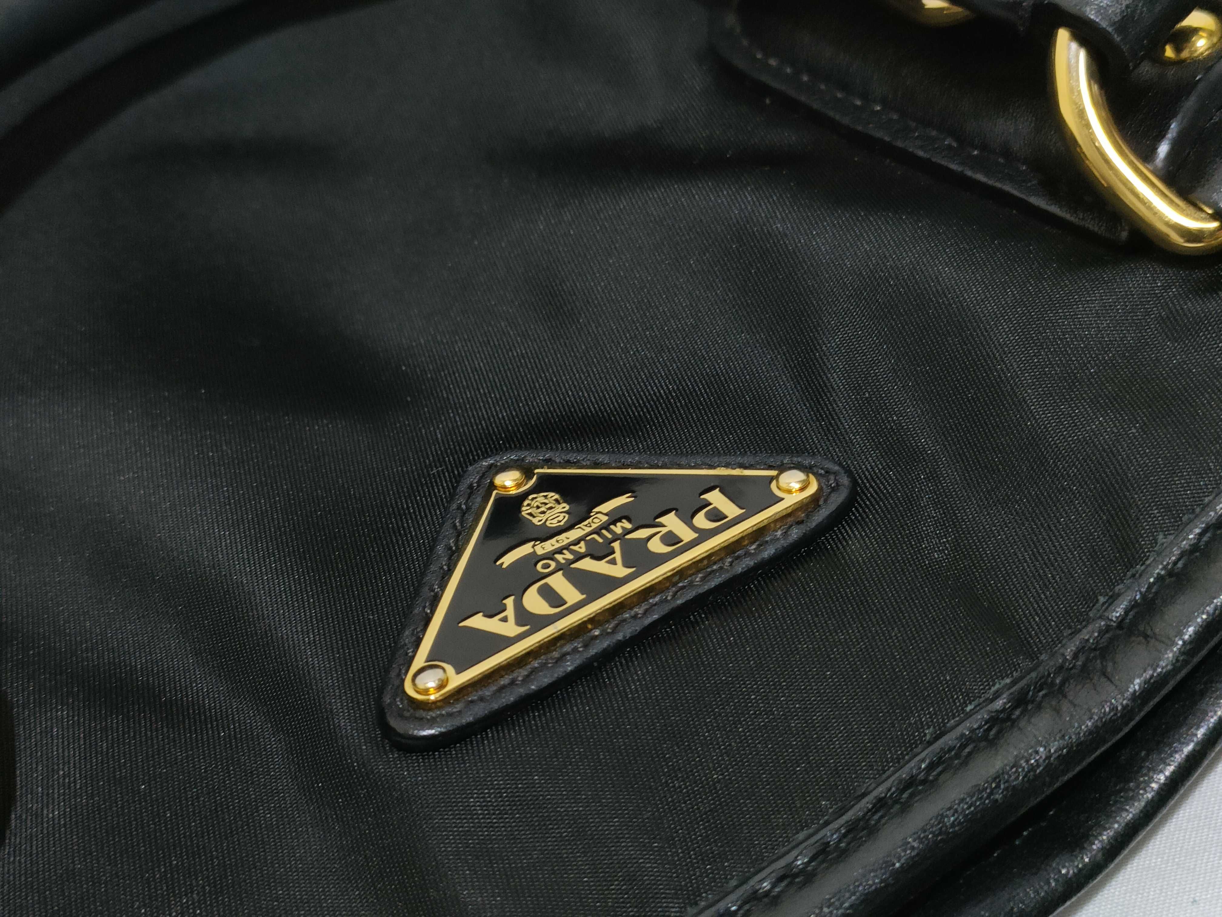 Nylon Prada Tessuto Nylon x Leather 2-Way Handbag Black BN1826 Handbag — view 14