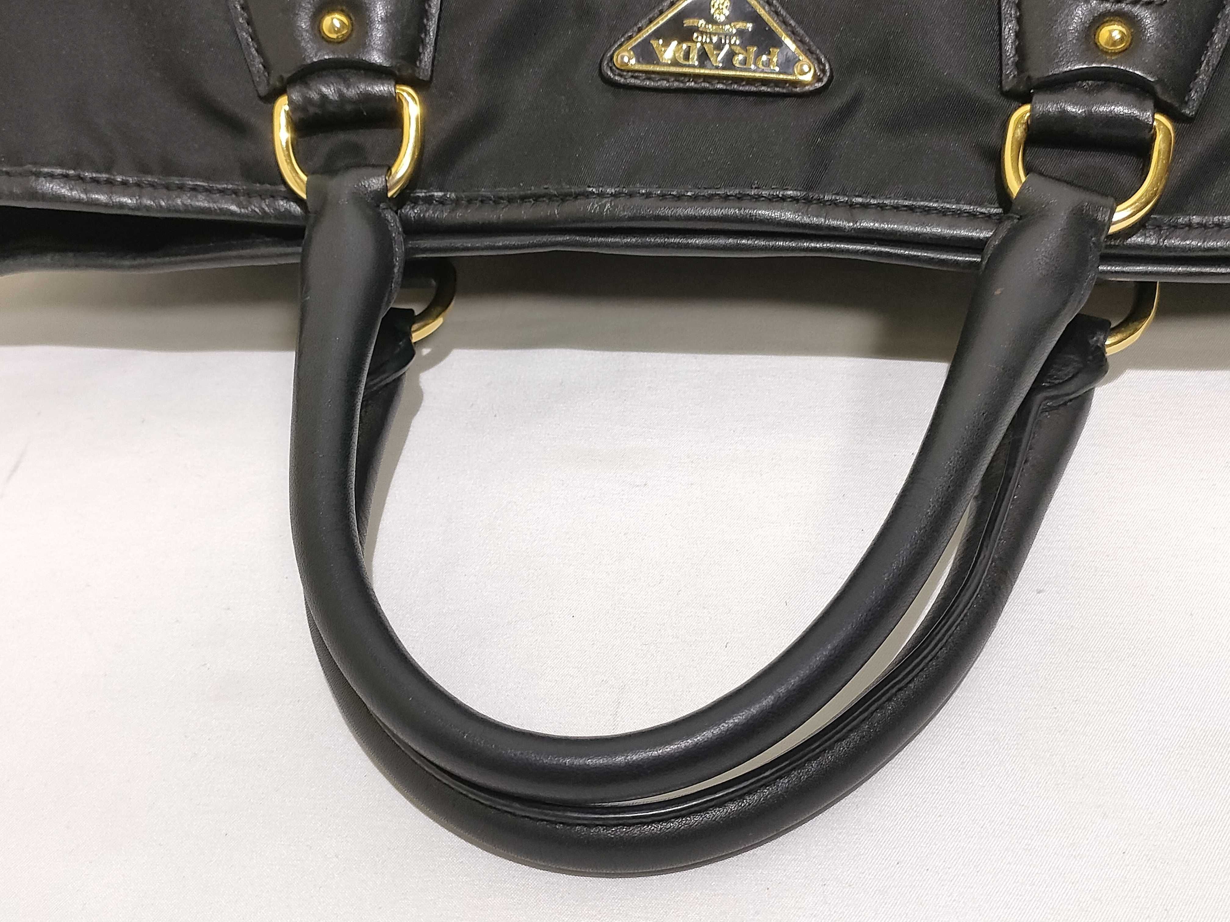 Nylon Prada Tessuto Nylon x Leather 2-Way Handbag Black BN1826 Handbag — view 3