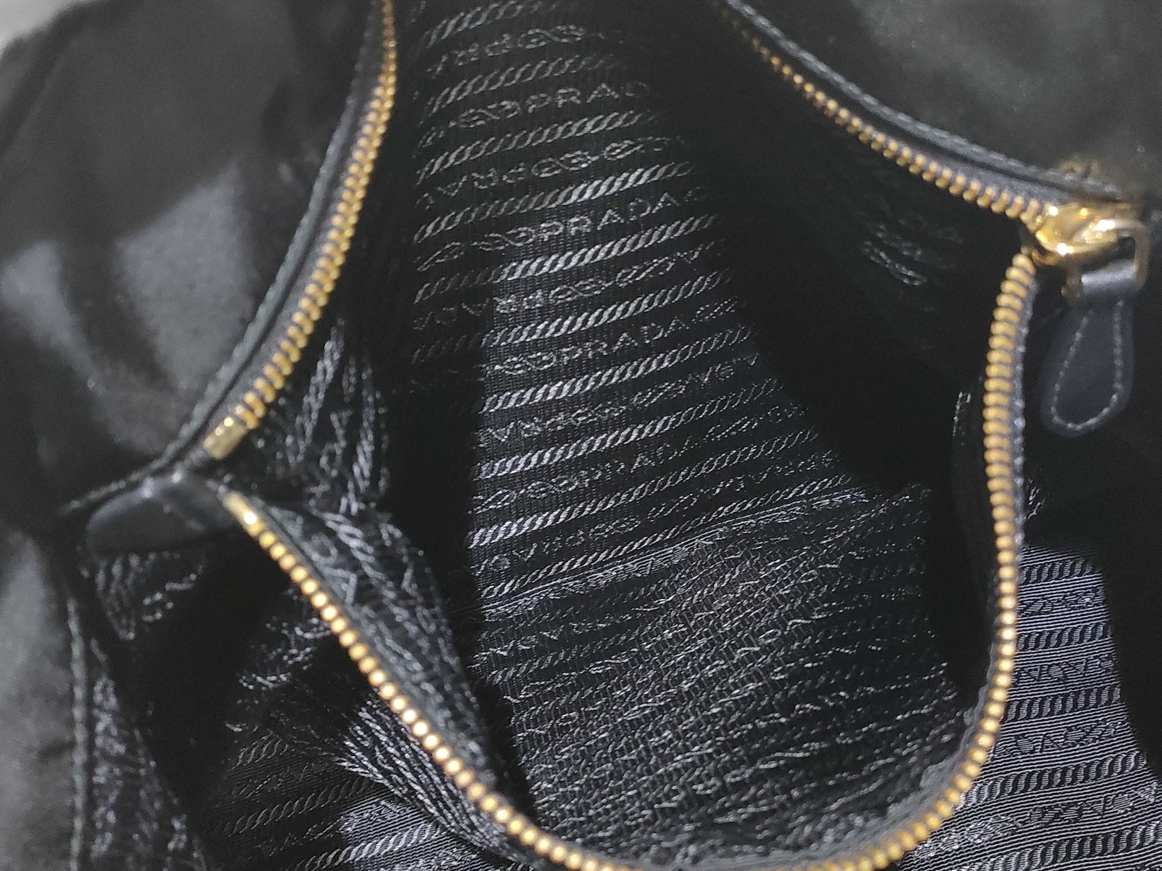 Nylon Prada Tessuto Nylon x Leather 2-Way Handbag Black BN1826 Handbag — view 9