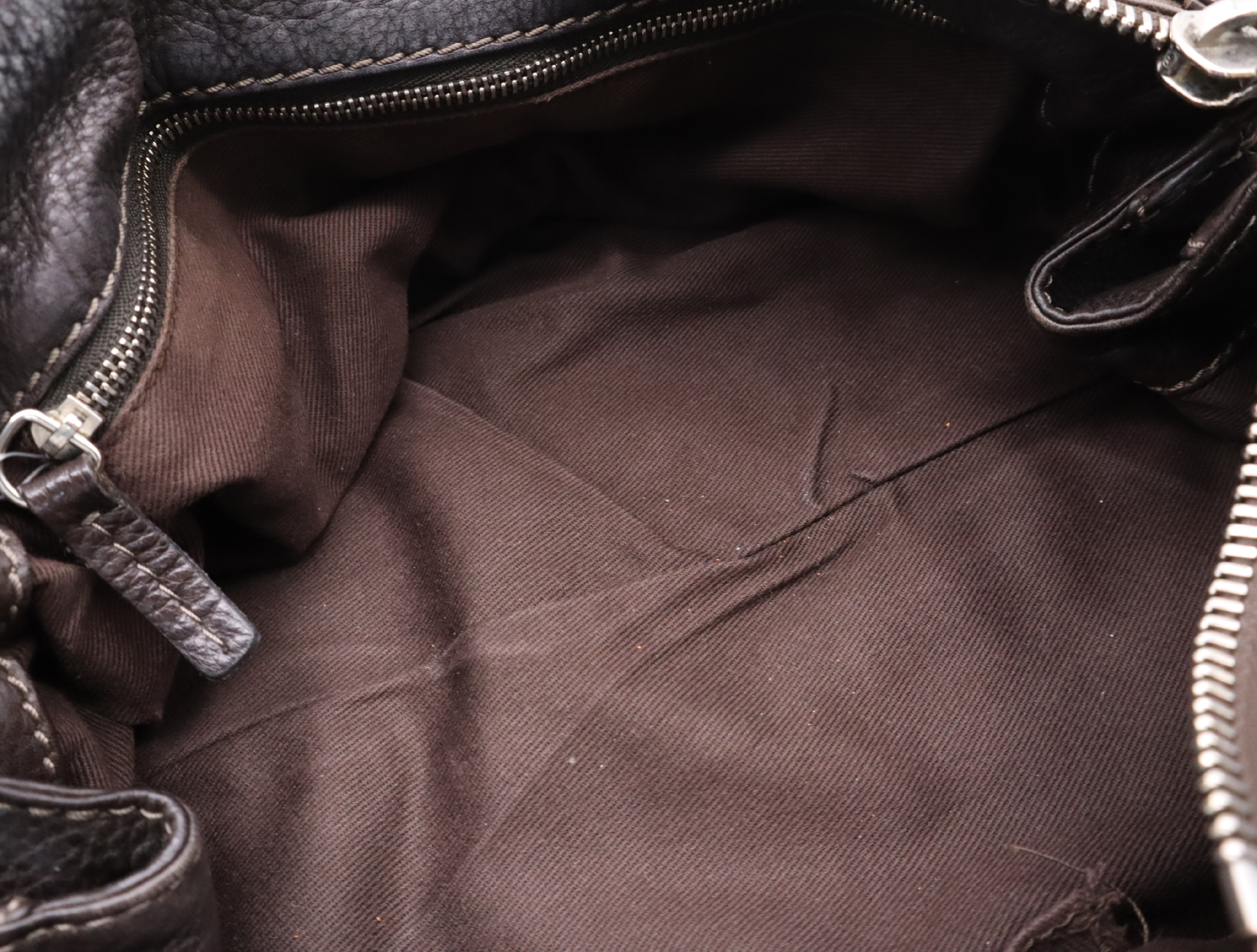 Leather Paddington Handbag, Brown, Gold Hardware, with Padlock, Key, and Dust Bag. — view 13