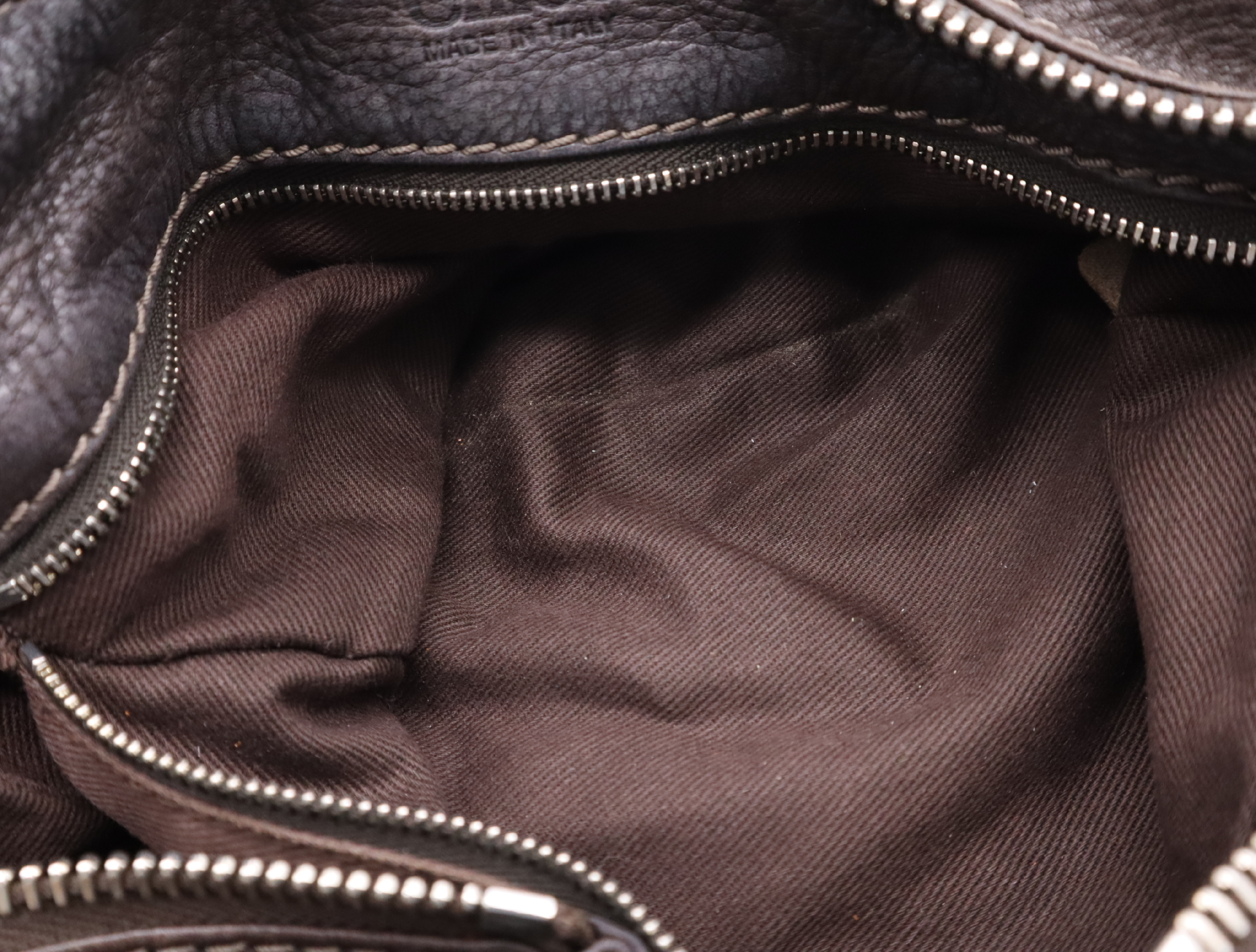 Leather Paddington Handbag, Brown, Gold Hardware, with Padlock, Key, and Dust Bag. — view 14