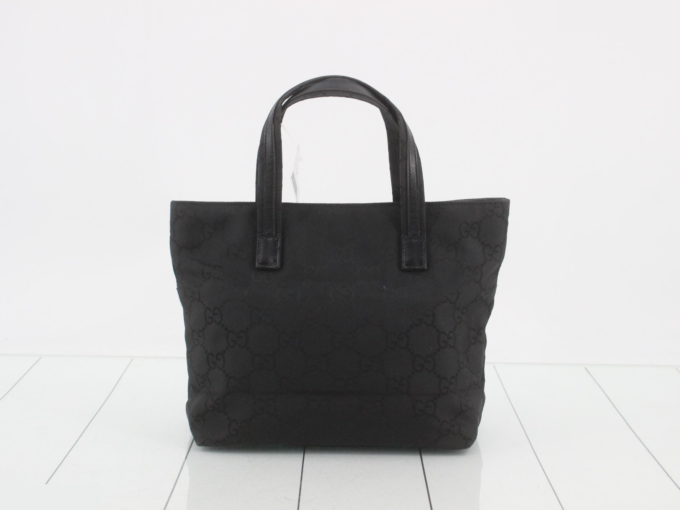 105650 GG Canvas Tote Bag, Double Pocket, Black — view 2