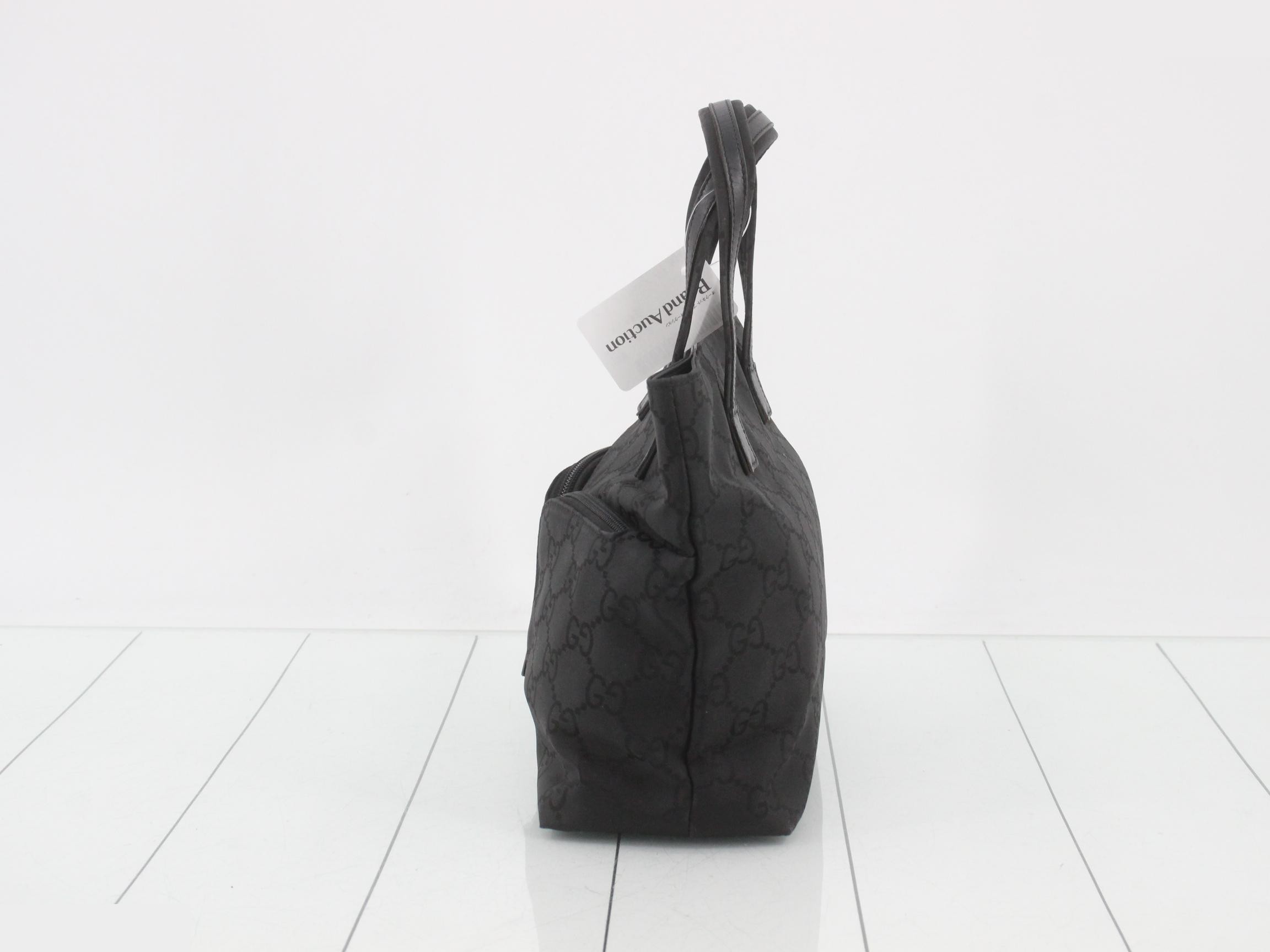 105650 GG Canvas Tote Bag, Double Pocket, Black — view 3