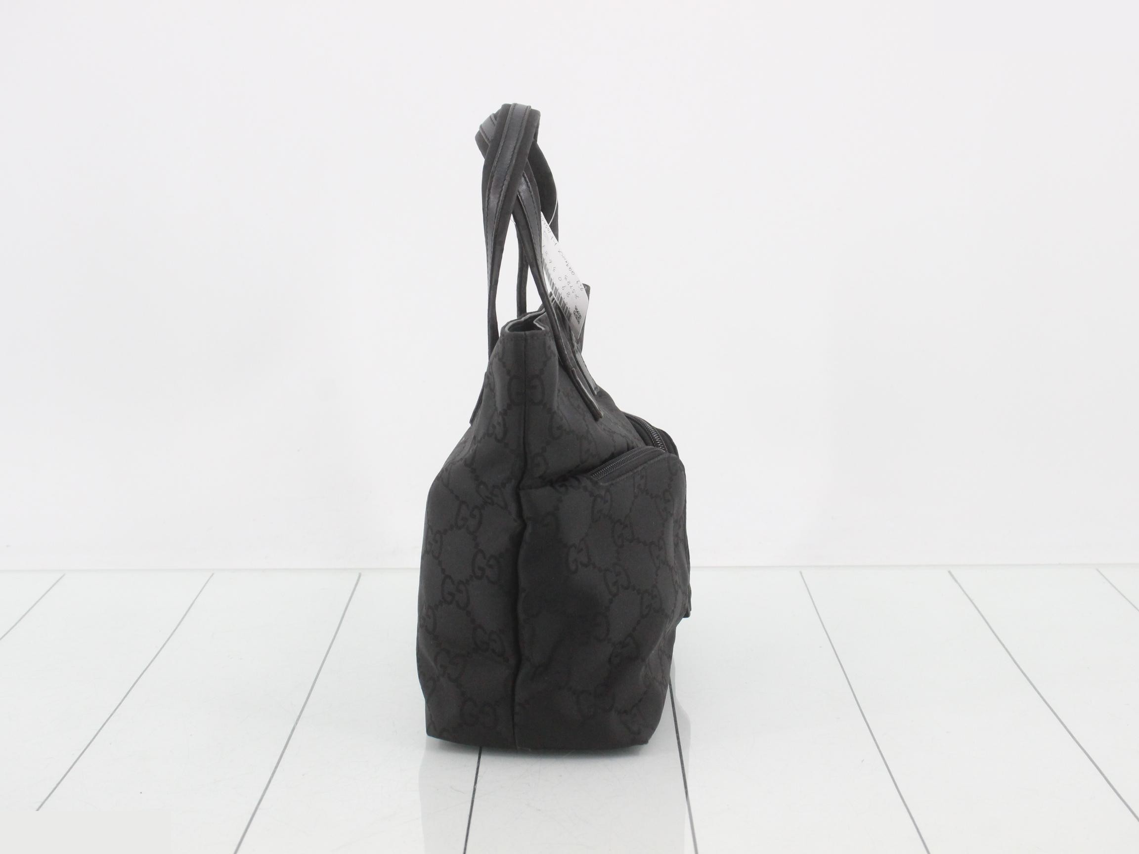 105650 GG Canvas Tote Bag, Double Pocket, Black — view 4