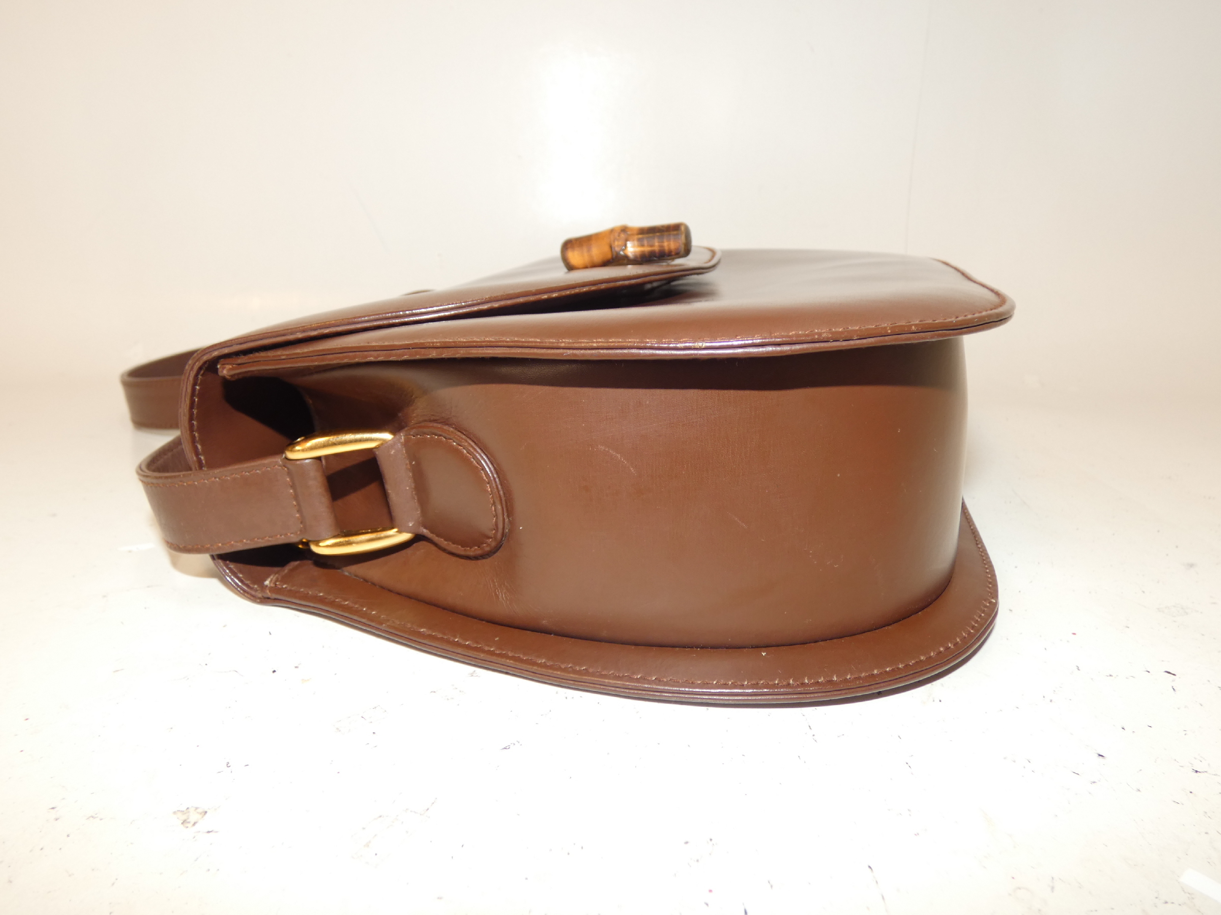 Turnlock Leather Brown Shoulder Bag — view 6