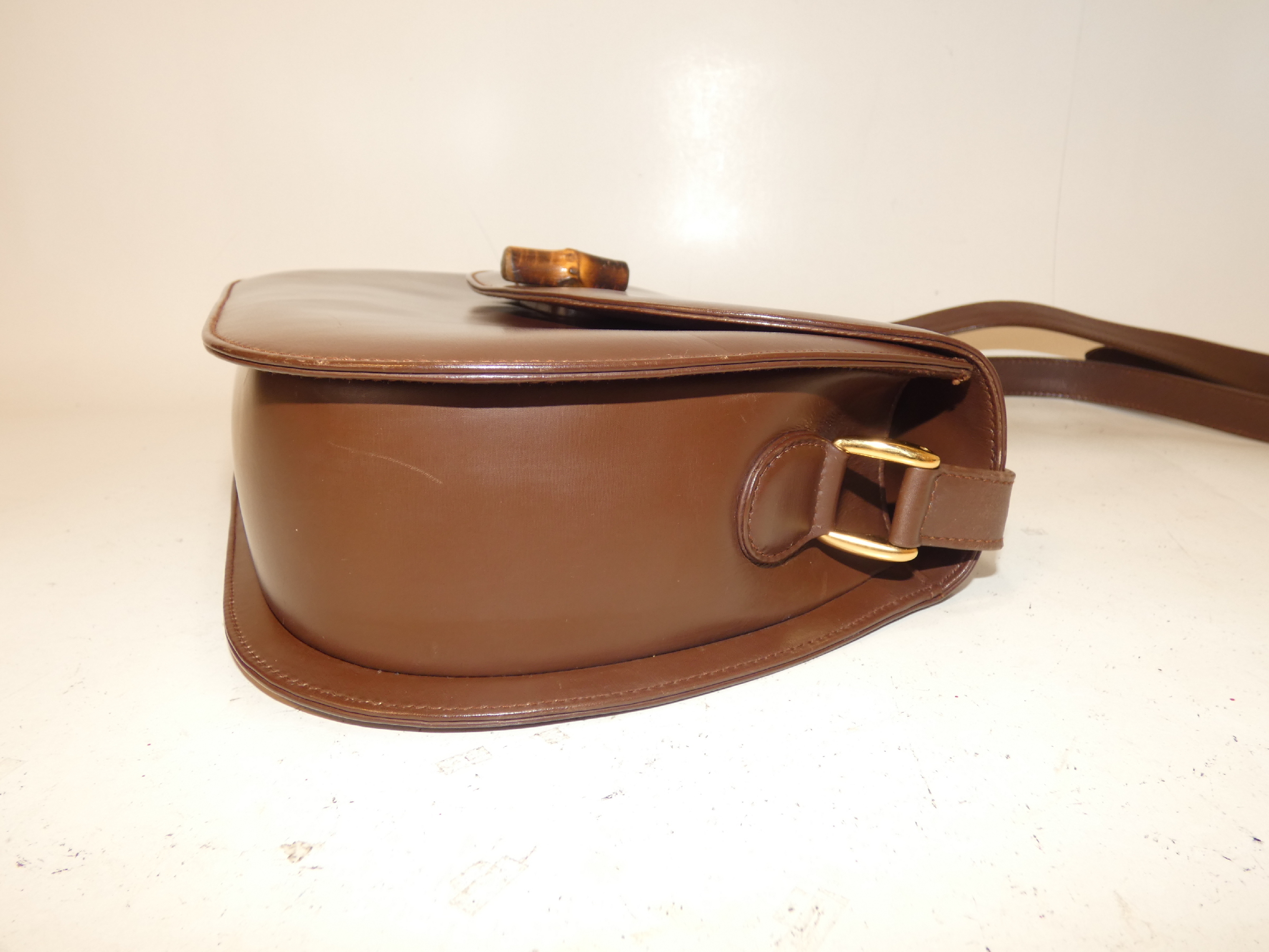 Turnlock Leather Brown Shoulder Bag — view 7