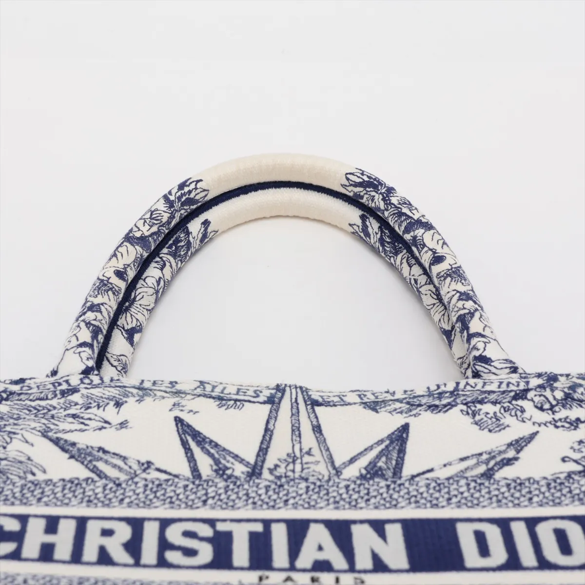 Book Tote Medium Canvas Tote Bag White x Blue — view 6