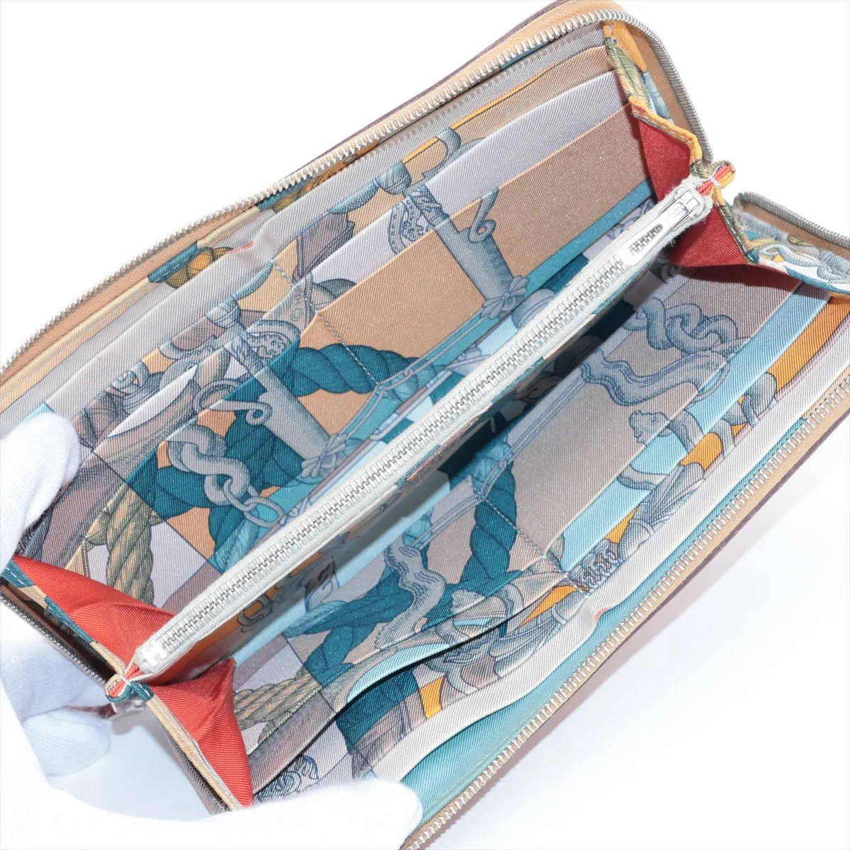 Azap Long Silk In Veau Epsom Round Zip Wallet Gold Silver Hardware T: 2015 — view 3