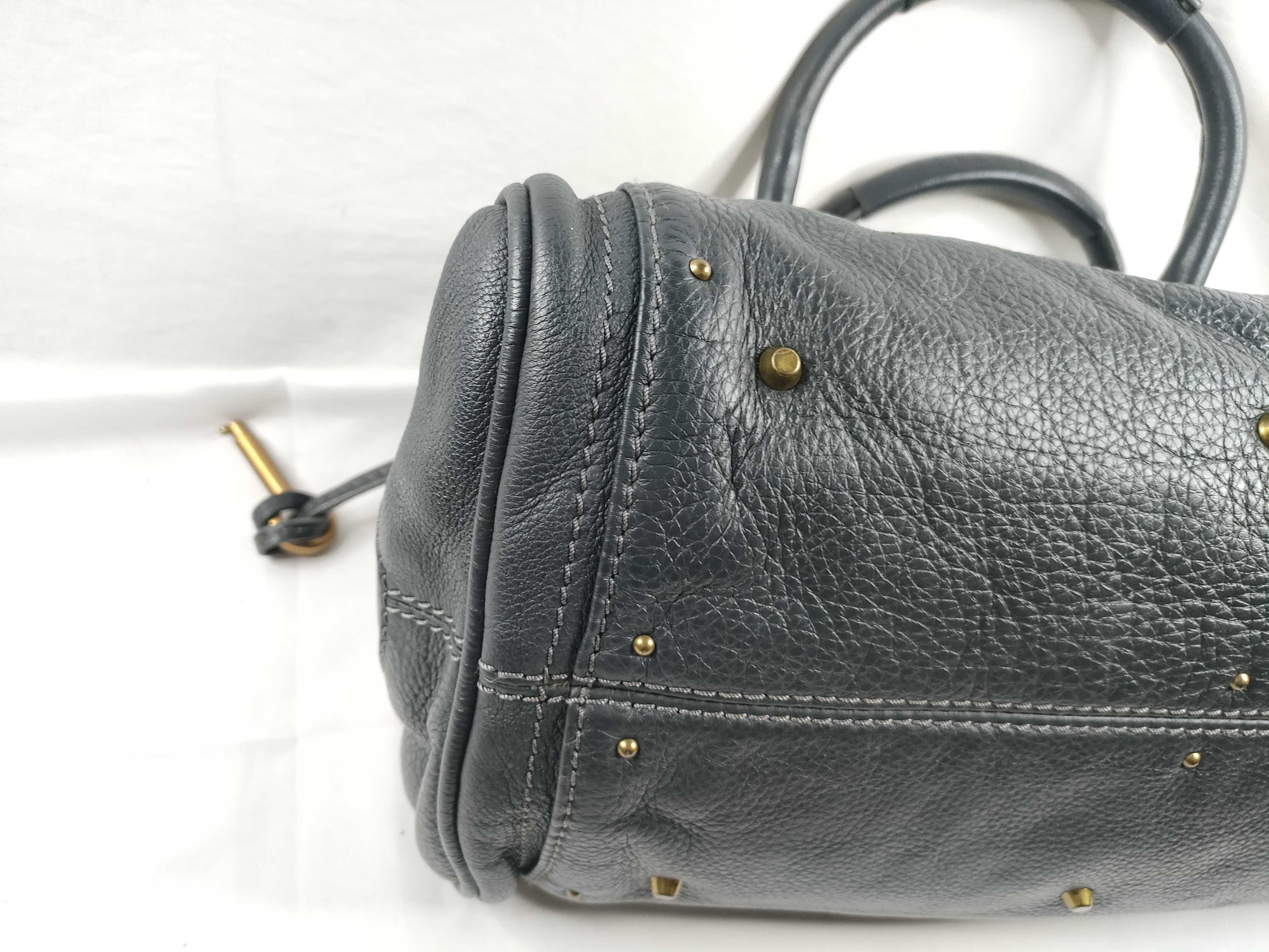 Paddington handbag, navy leather handbag — view 3