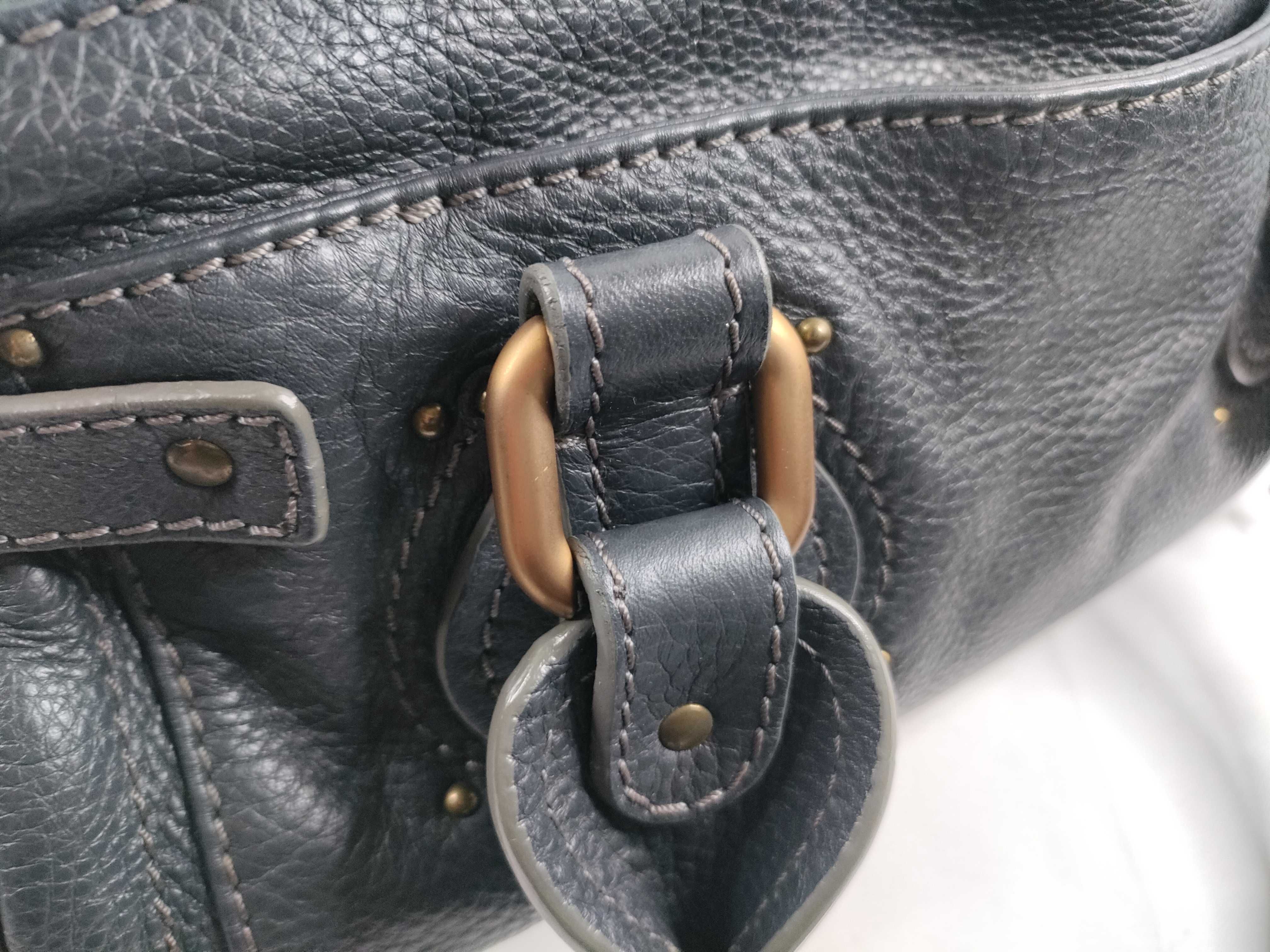 Paddington handbag, navy leather handbag — view 9