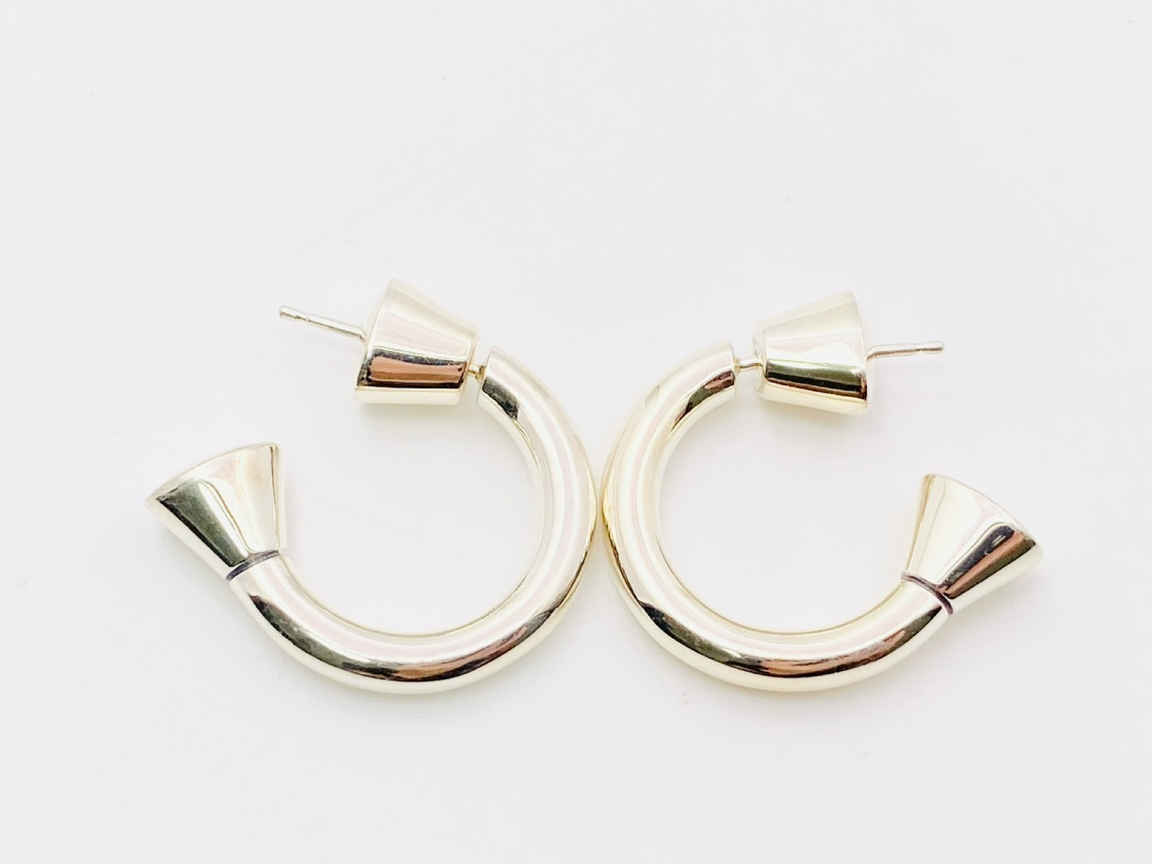Ellipse Hoop Earrings, 925 Sterling Silver, 18.8g — view 4