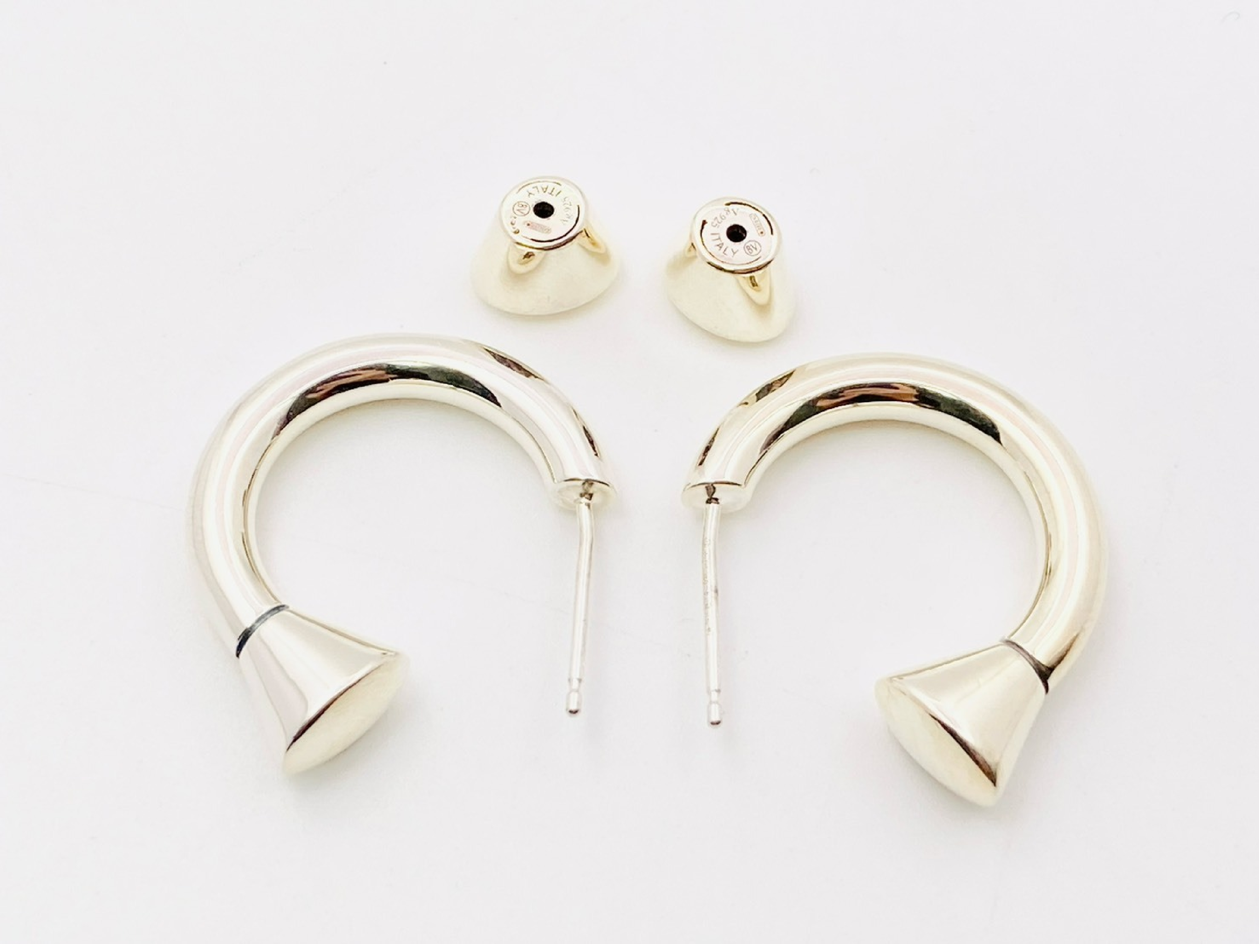 Ellipse Hoop Earrings, 925 Sterling Silver, 18.8g — view 5