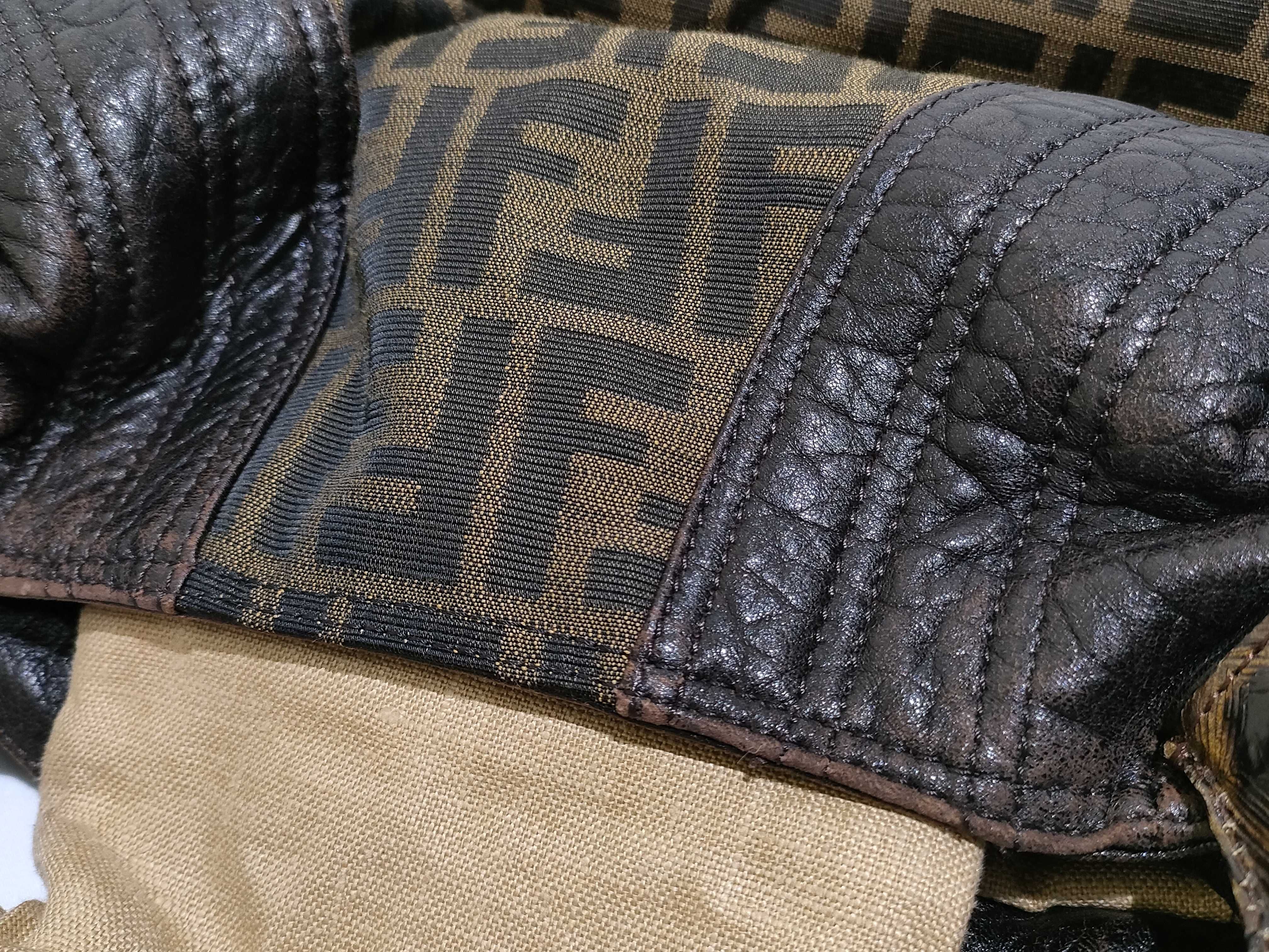 Zucca pattern Fendi Spy Bag Canvas x Leather Handbag Brown 8BR511 Handbag — view 15