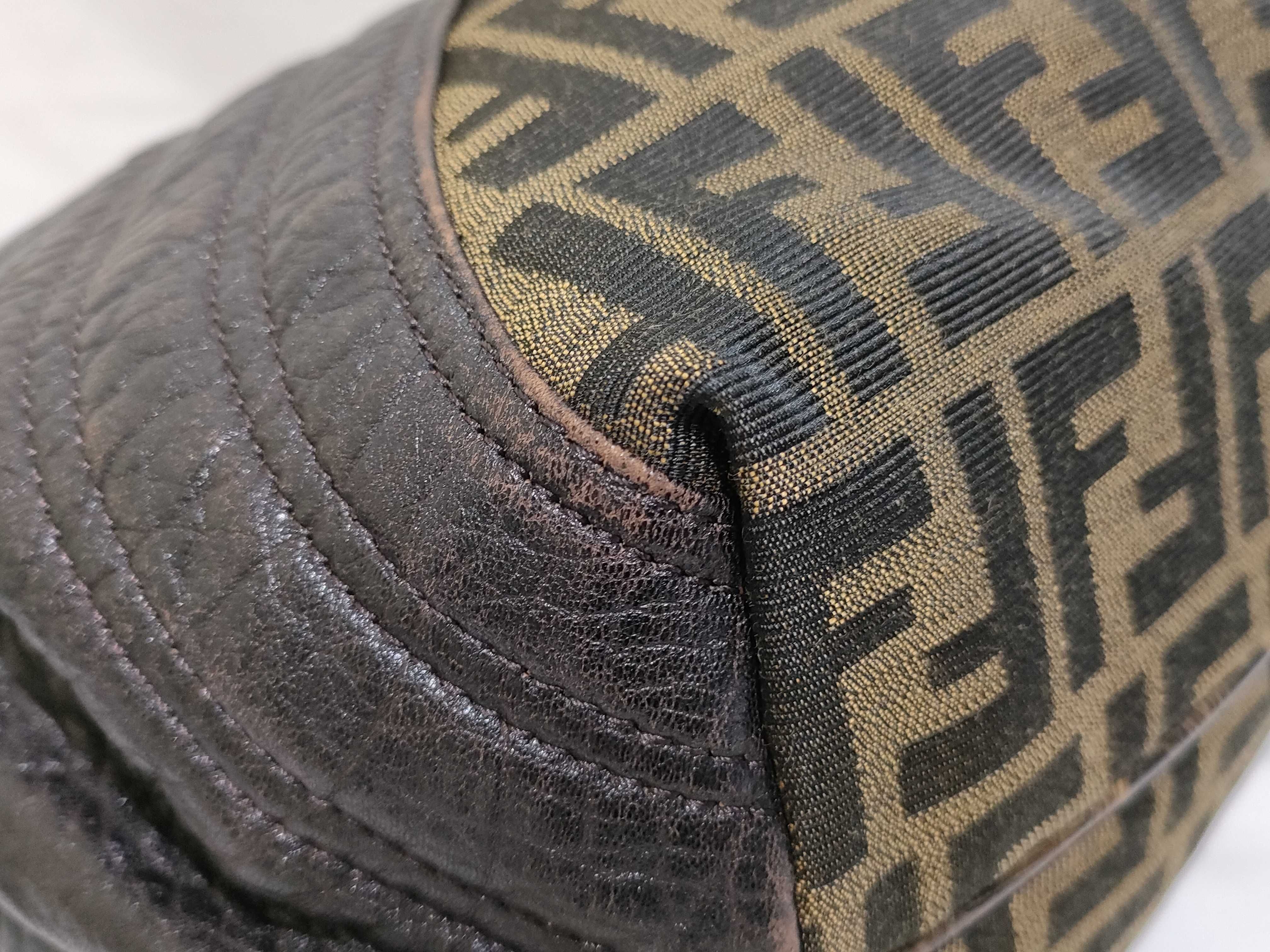 Zucca pattern Fendi Spy Bag Canvas x Leather Handbag Brown 8BR511 Handbag — view 6