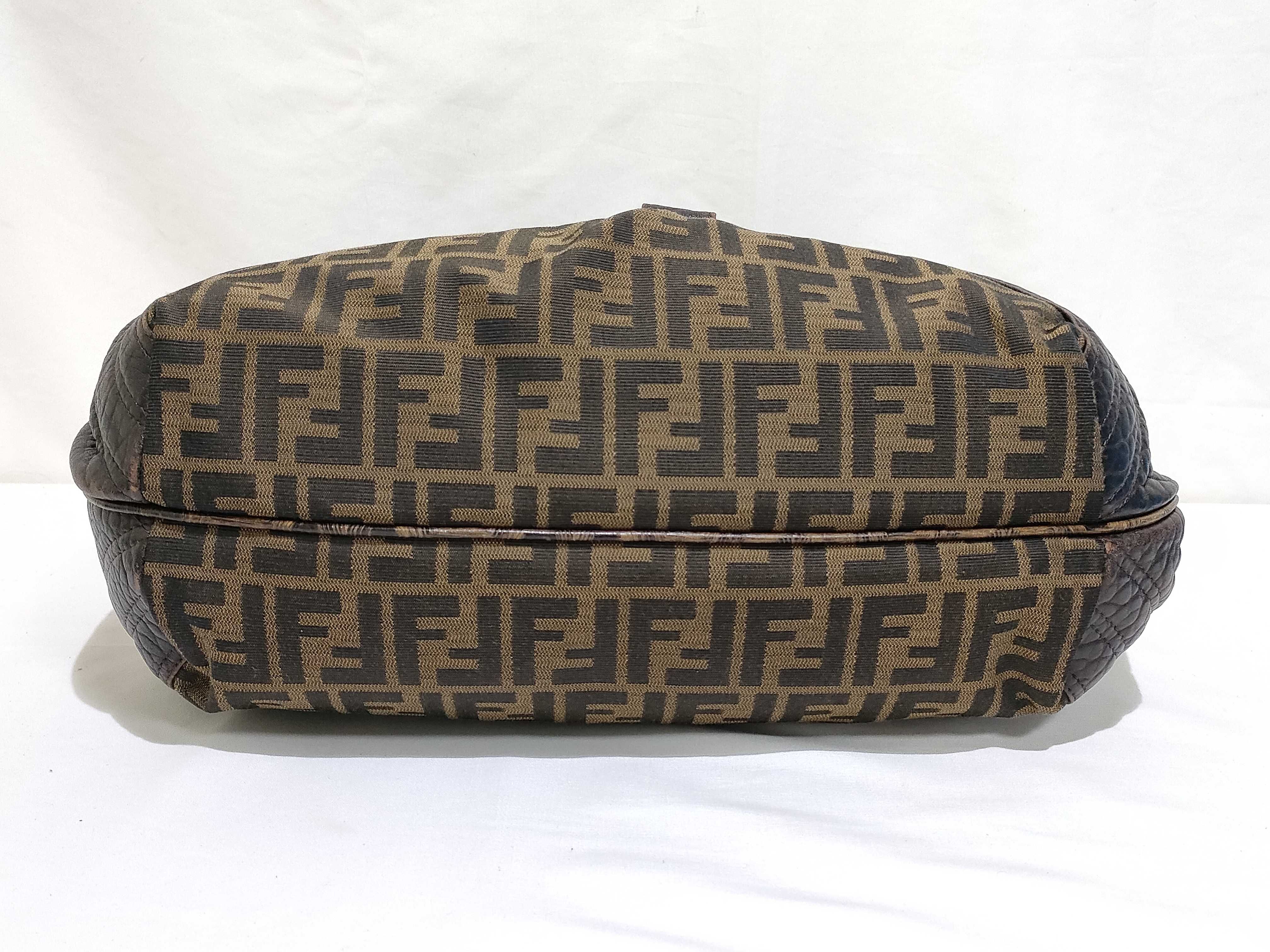 Zucca pattern Fendi Spy Bag Canvas x Leather Handbag Brown 8BR511 Handbag — view 7