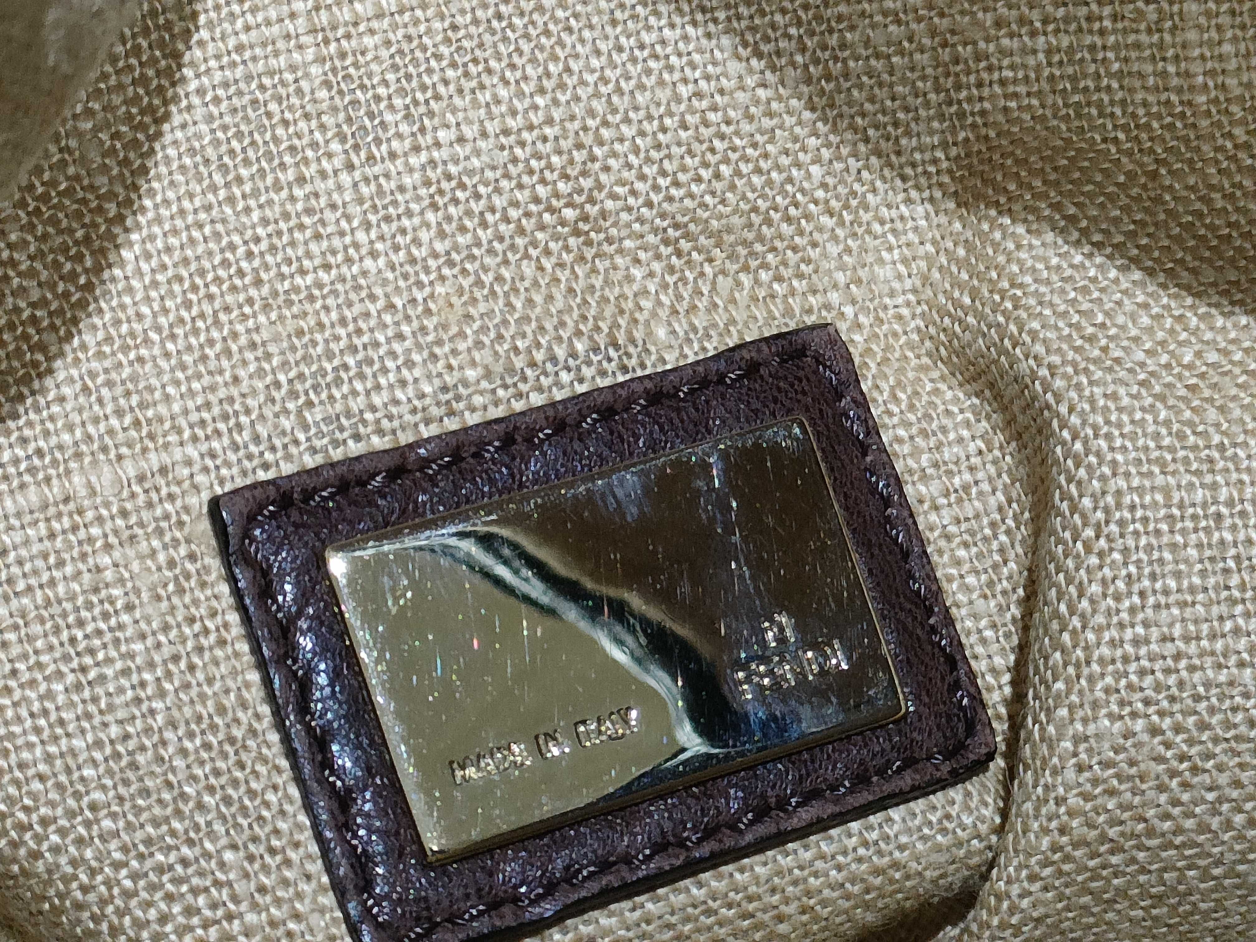 Zucca pattern Fendi Spy Bag Canvas x Leather Handbag Brown 8BR511 Handbag — view 9