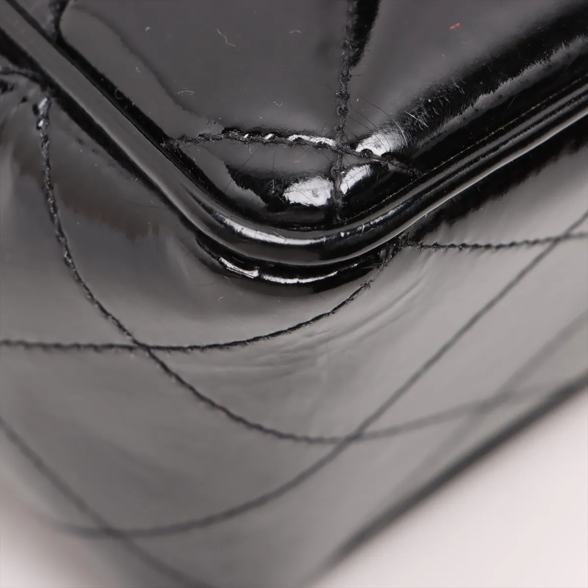 Deca Matelasse 30 Large Patent Leather Single Flap Double Chain Bag Black Gold Hardware 3424144 3rd Series A11869 — view 13