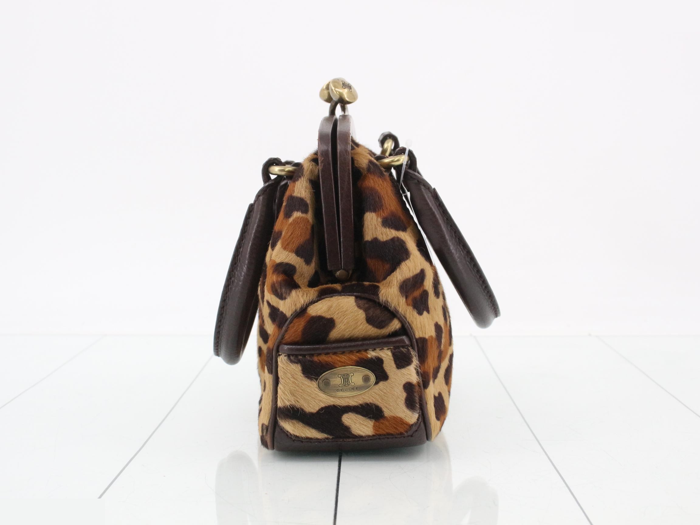 Vintage Mini Boogie Bag, Leopard Print, Calf Hair/Embossed, Brown, W21 — view 3