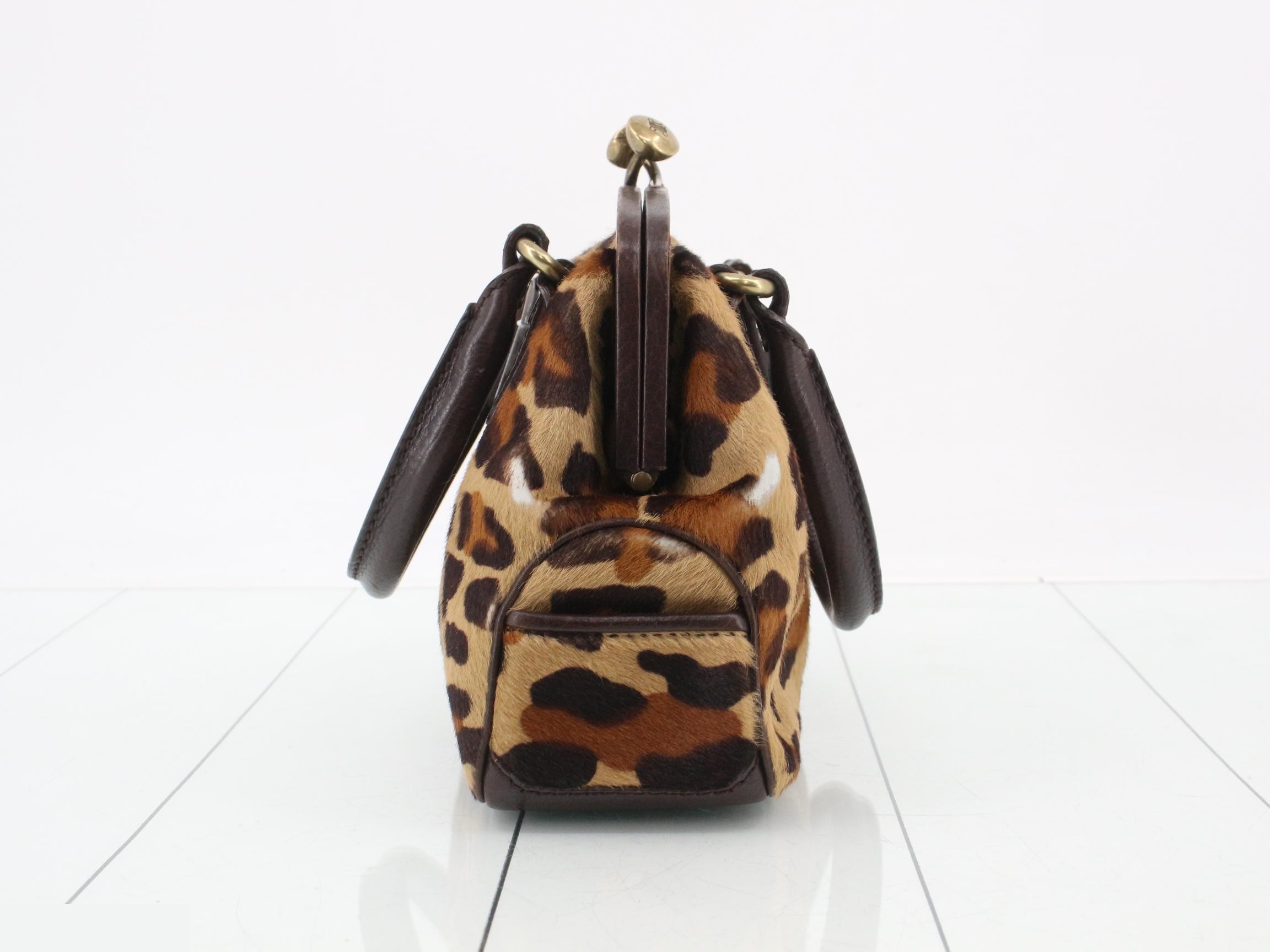 Vintage Mini Boogie Bag, Leopard Print, Calf Hair/Embossed, Brown, W21 — view 4