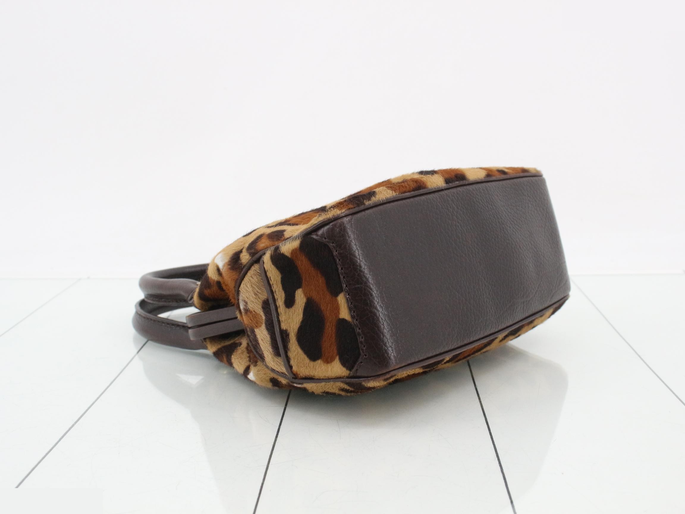 Vintage Mini Boogie Bag, Leopard Print, Calf Hair/Embossed, Brown, W21 — view 5