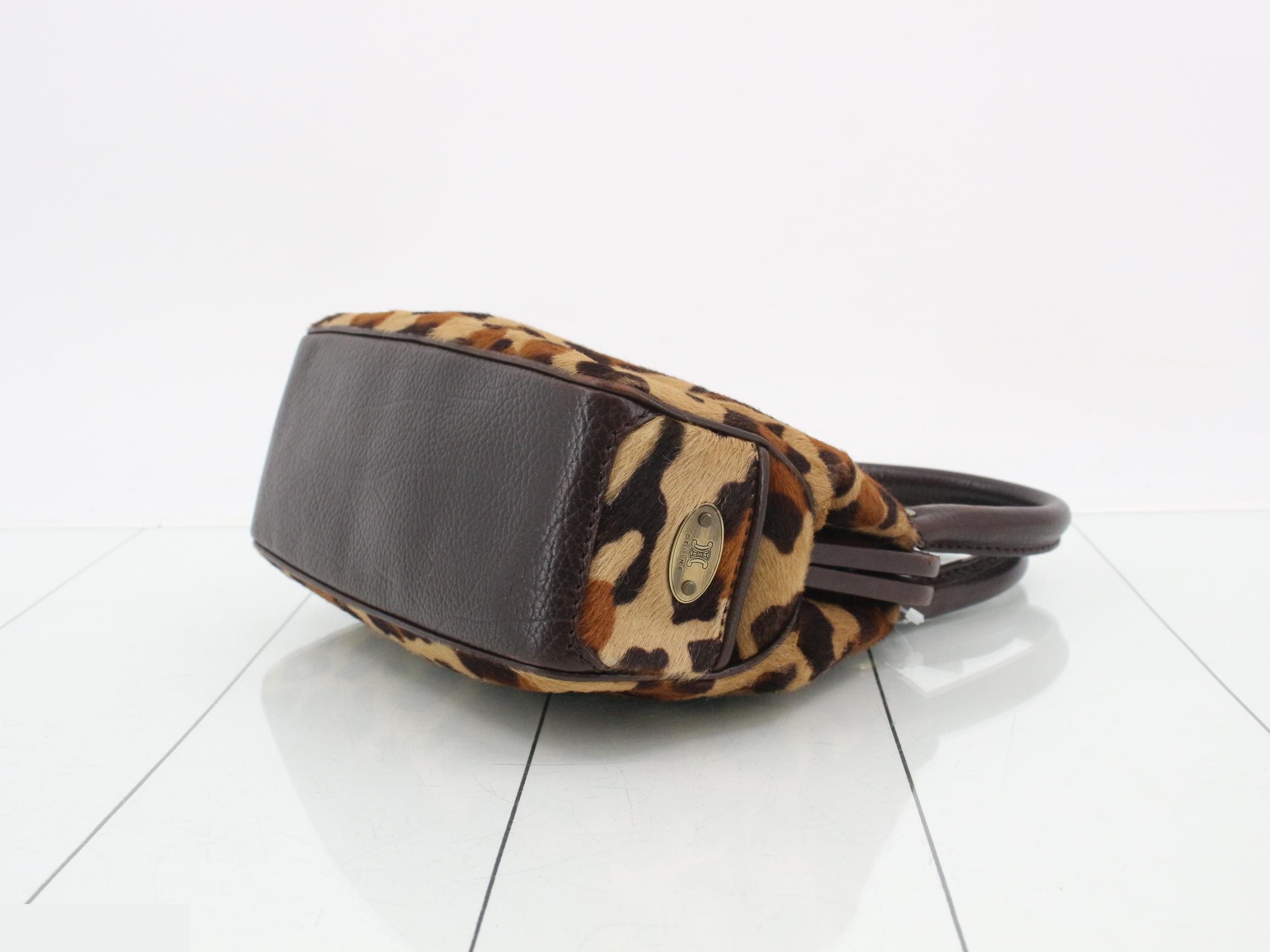 Vintage Mini Boogie Bag, Leopard Print, Calf Hair/Embossed, Brown, W21 — view 6
