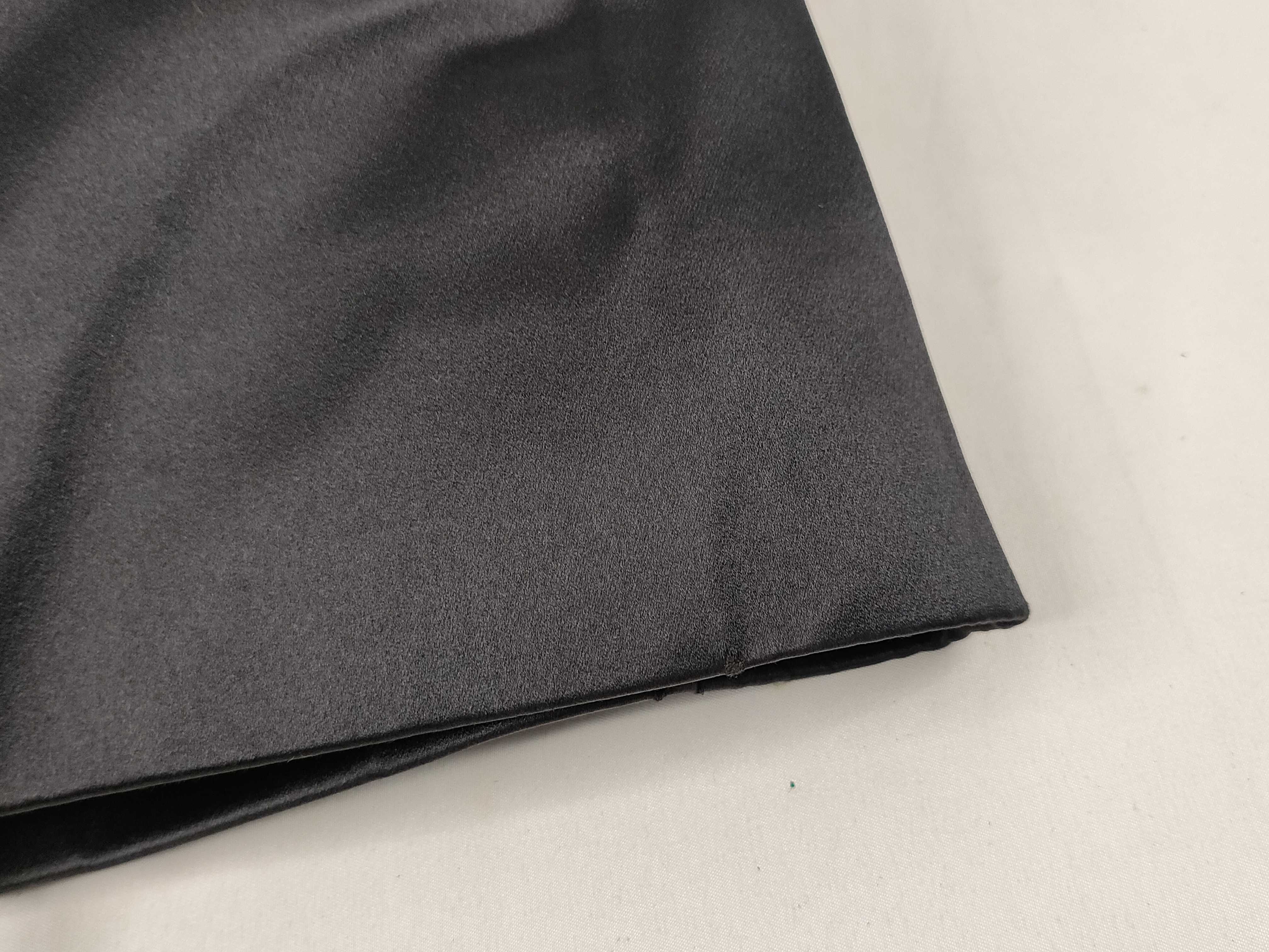Satin Triangle Logo Hardware Logo Handbag Black — view 14
