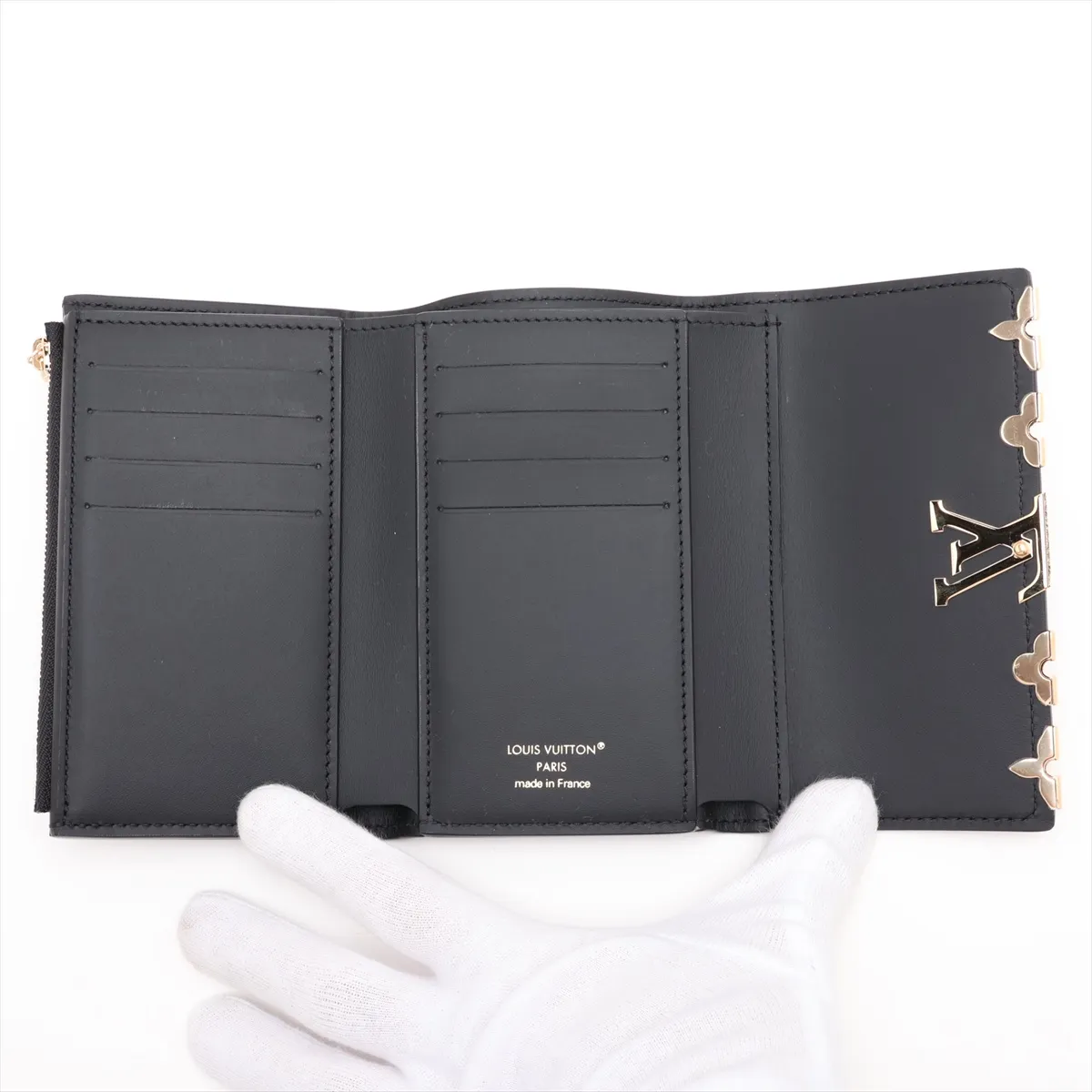 Taurillon Portefeuille Capucines Compact M82764 Noir Compact Wallet (RFID detected) — view 4