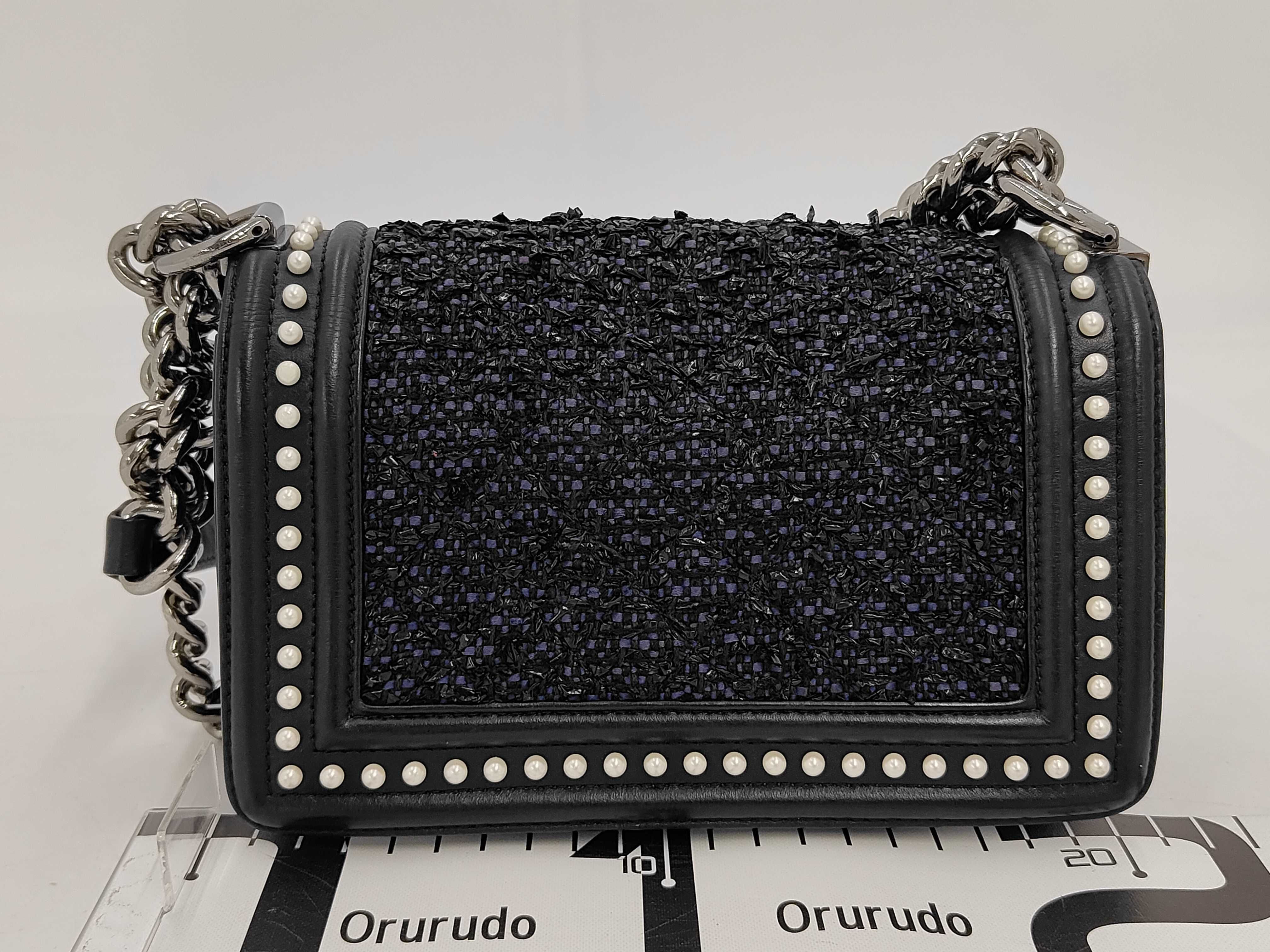 Boy Chanel 20 Pearl Chain Shoulder Bag, Lambskin, Black, Silver Hardware, 26432581 Shoulder Bag — view 2
