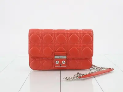 Cannage Shoulder Bag Chain Wallet