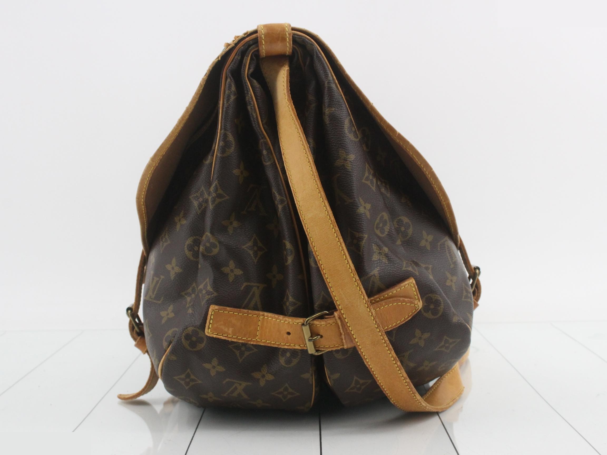 Saumur 43 Monogram Brown Shoulder Bag — view 3