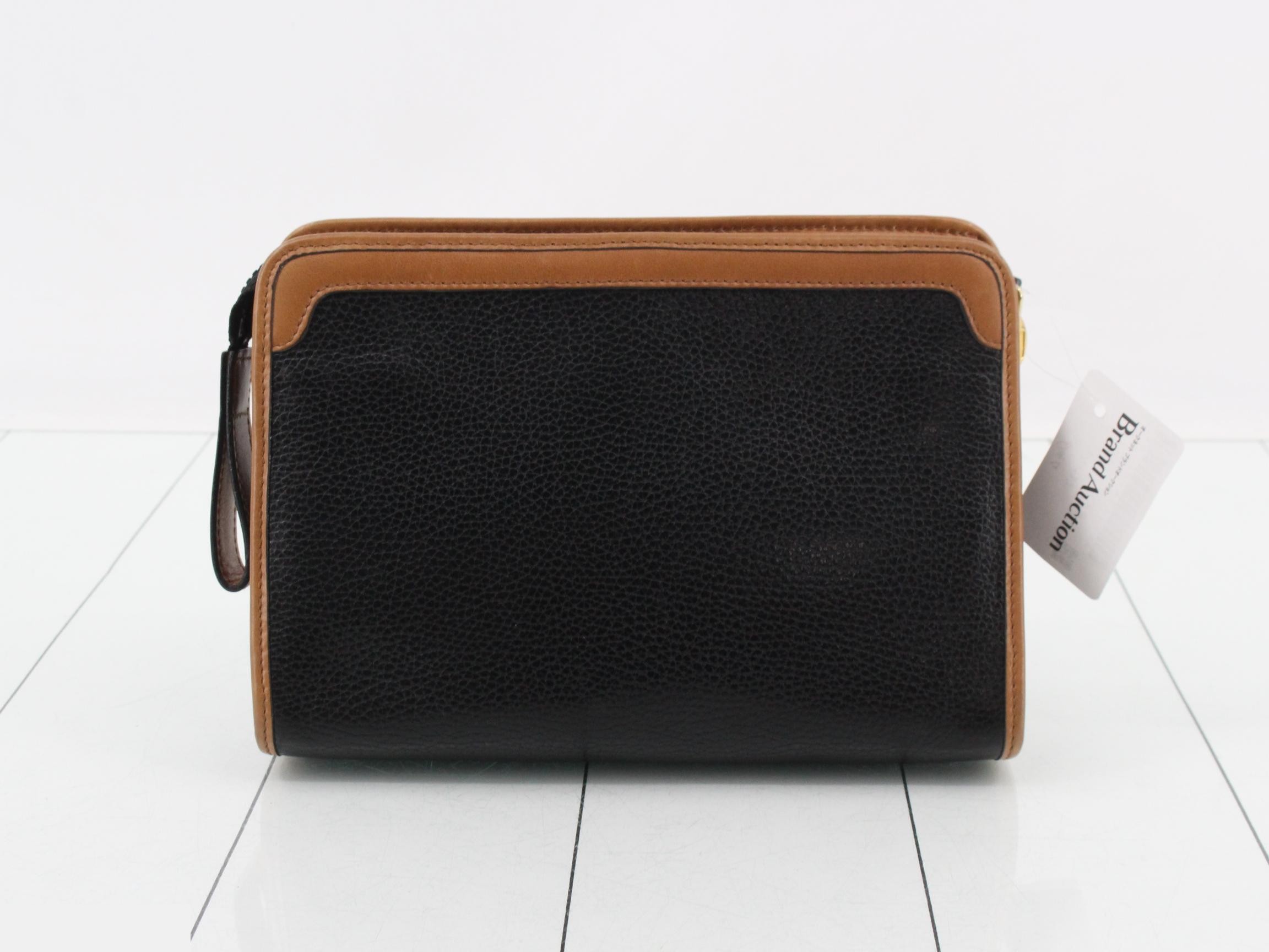 Leather clutch bag, black — view 2