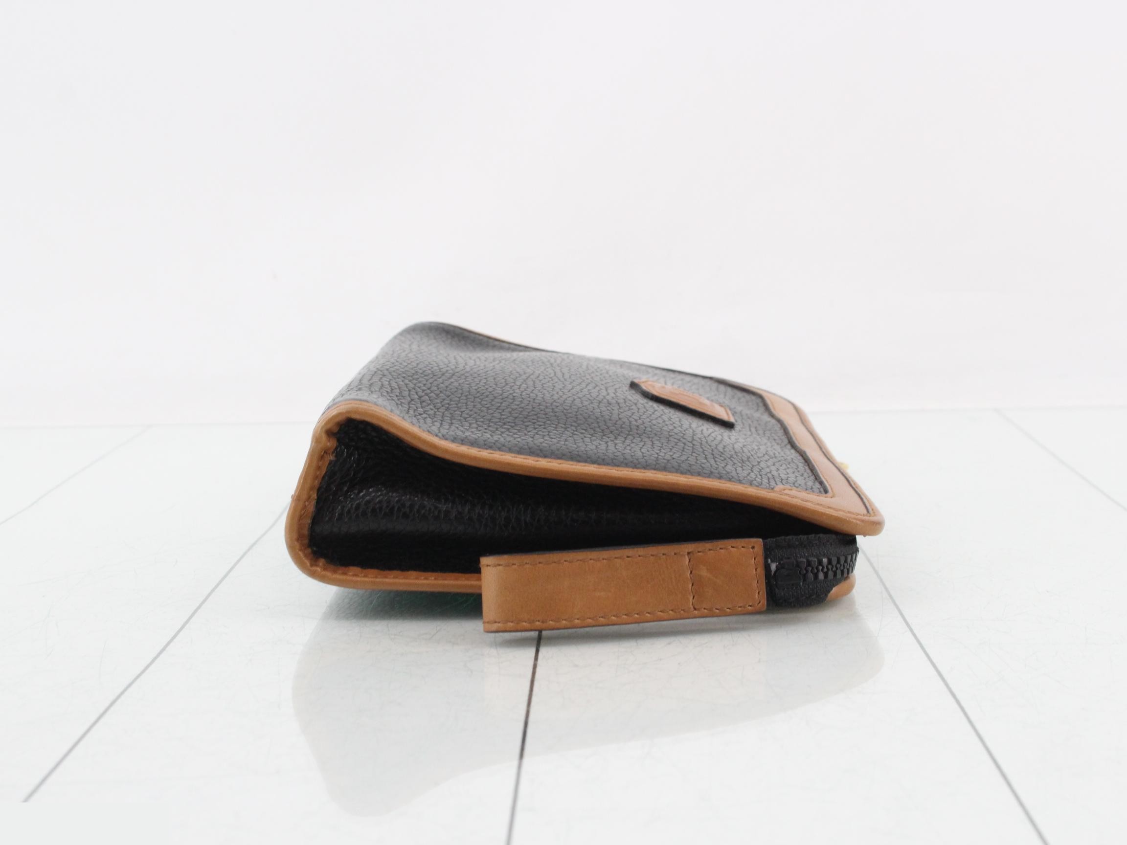 Leather clutch bag, black — view 3