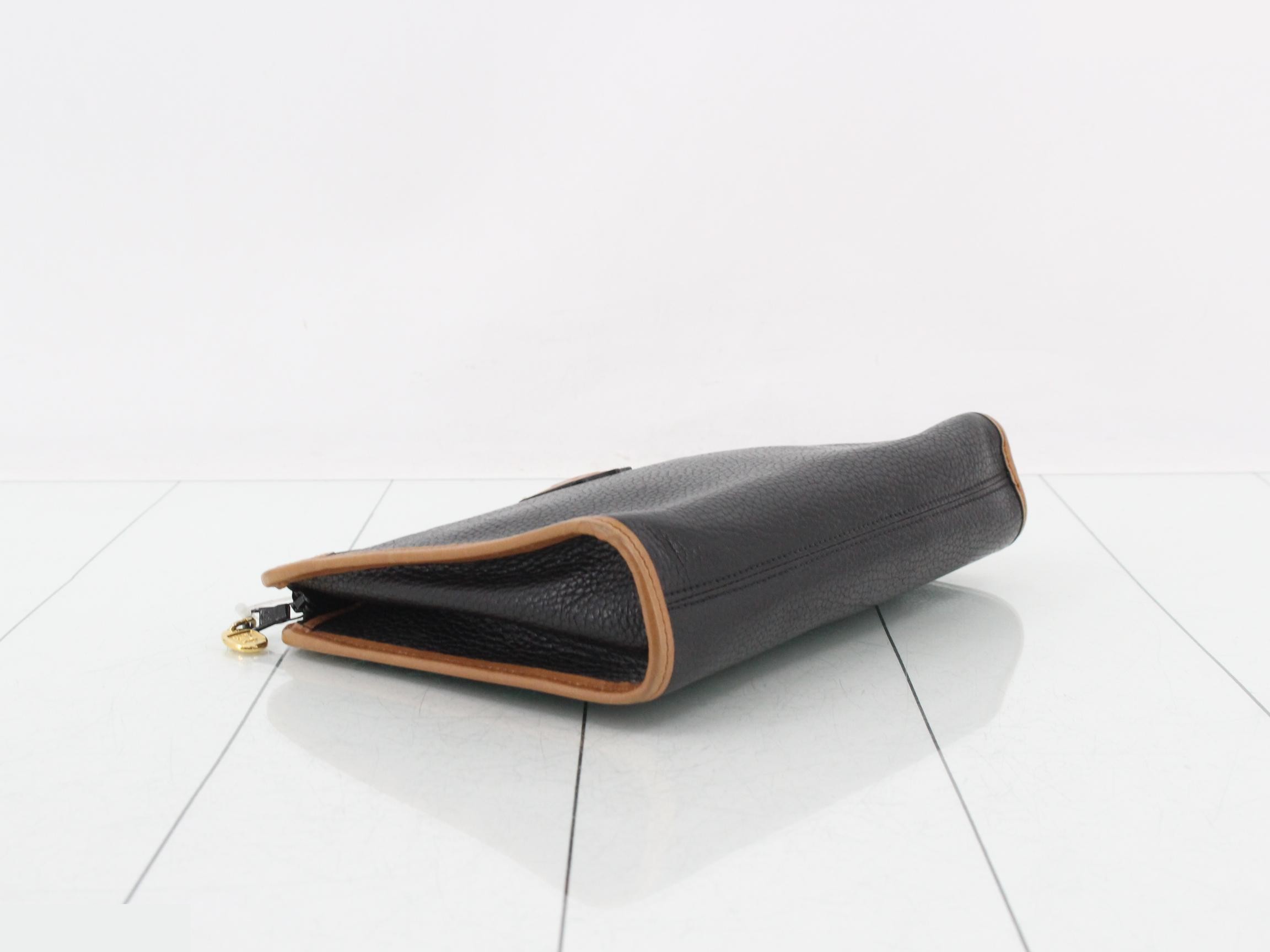 Leather clutch bag, black — view 5