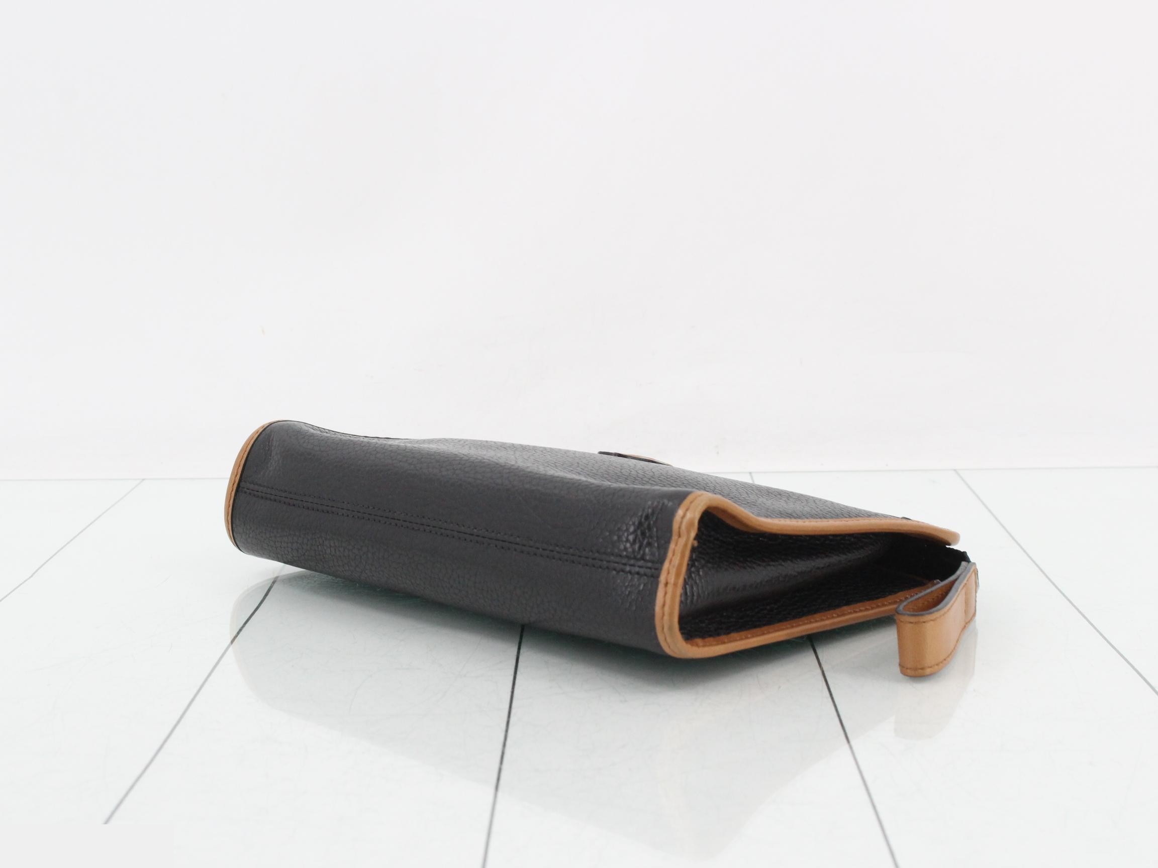 Leather clutch bag, black — view 6