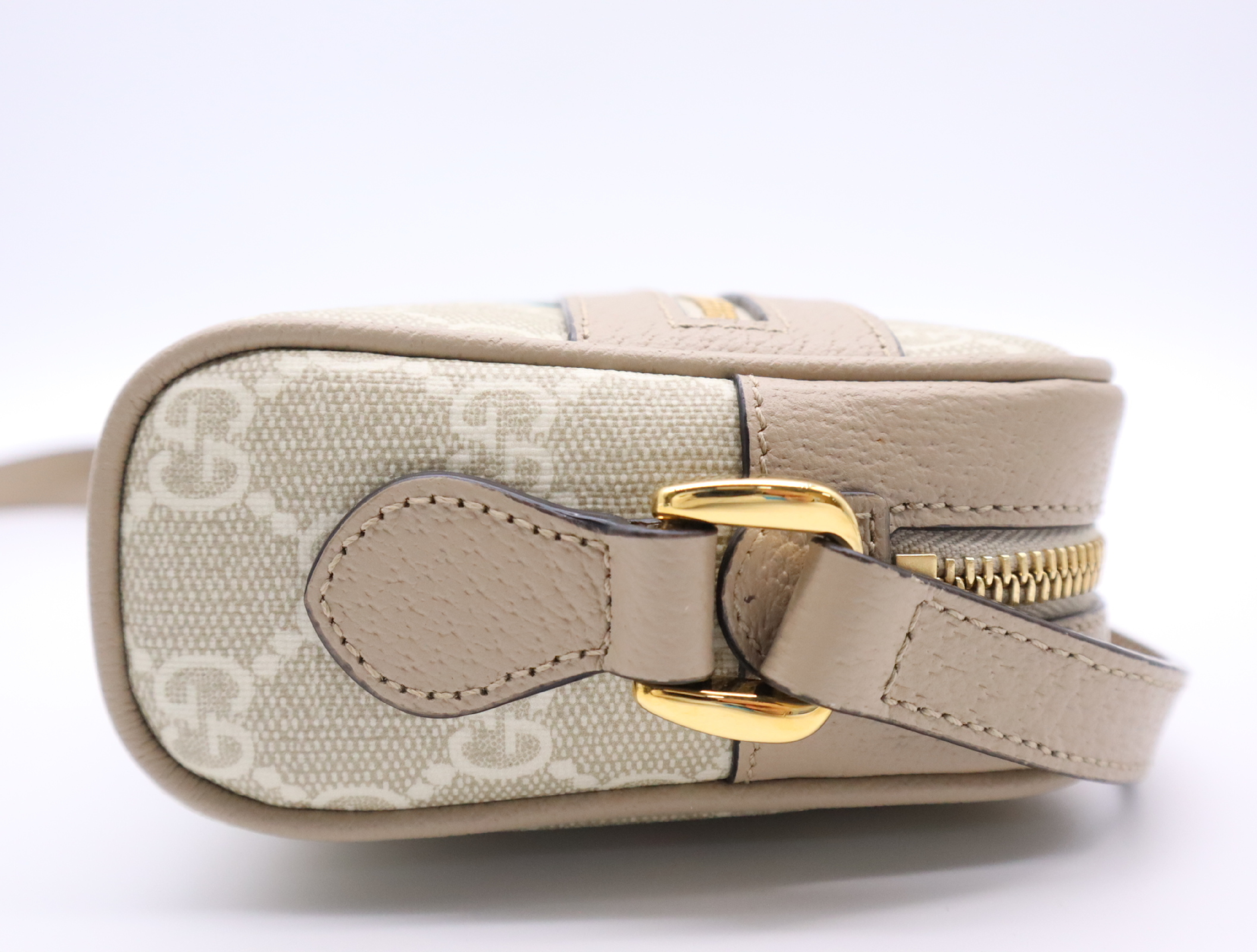 517350 Coated Canvas GG Supreme Ophidia Mini Bag Beige Green Red Shoulder Bag — view 5
