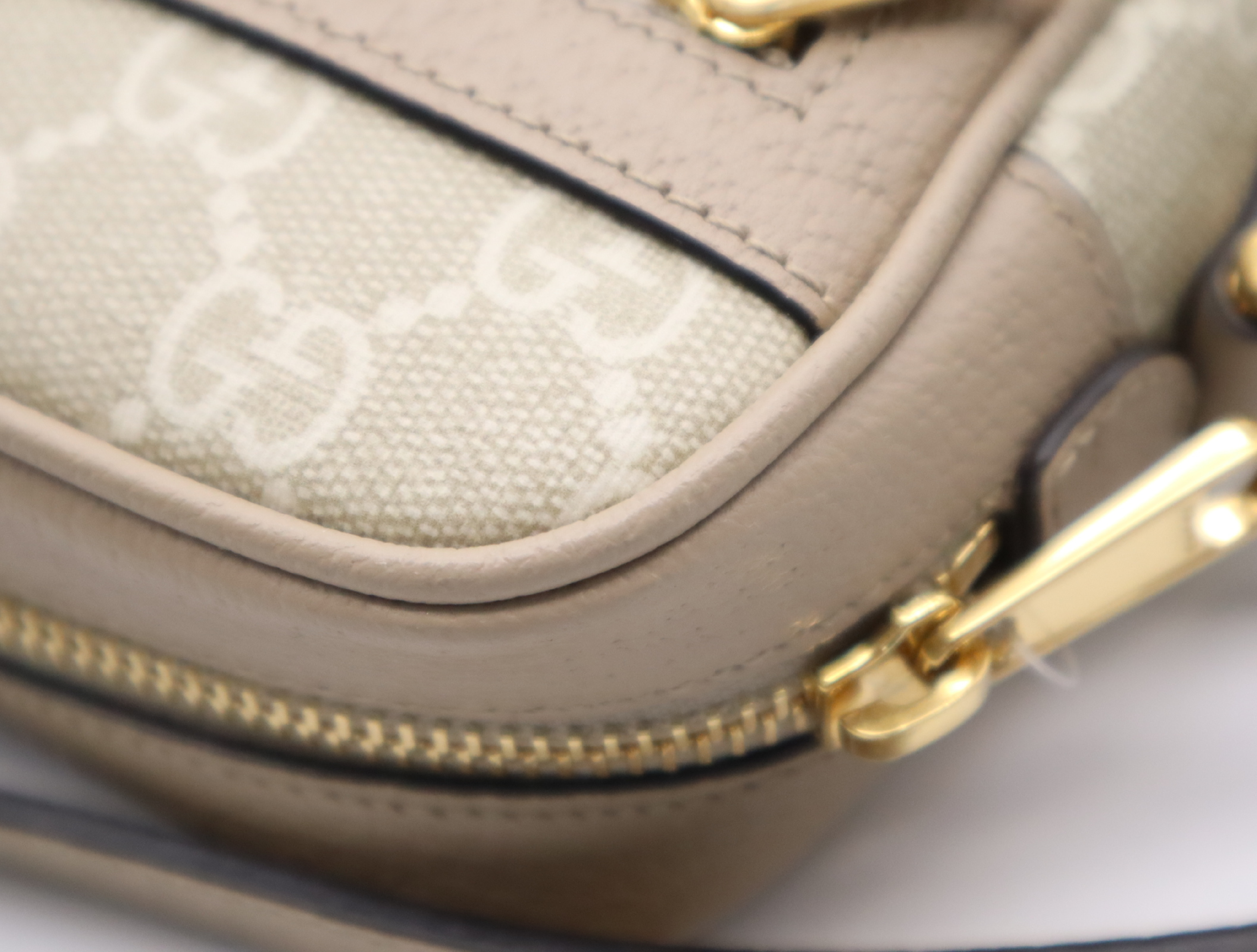 517350 Coated Canvas GG Supreme Ophidia Mini Bag Beige Green Red Shoulder Bag — view 10