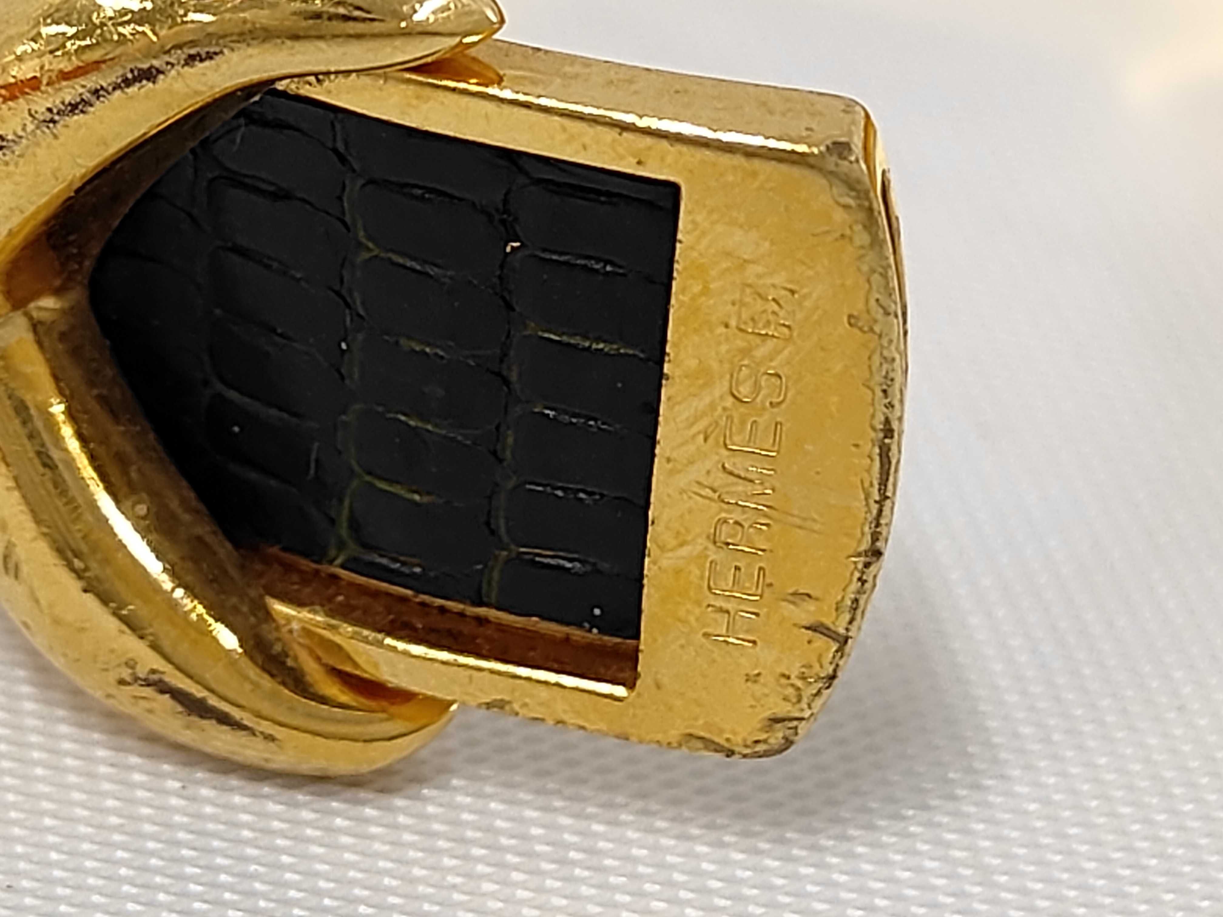 Cross Leather Gold Hardware Bracelet/Bangle — view 6