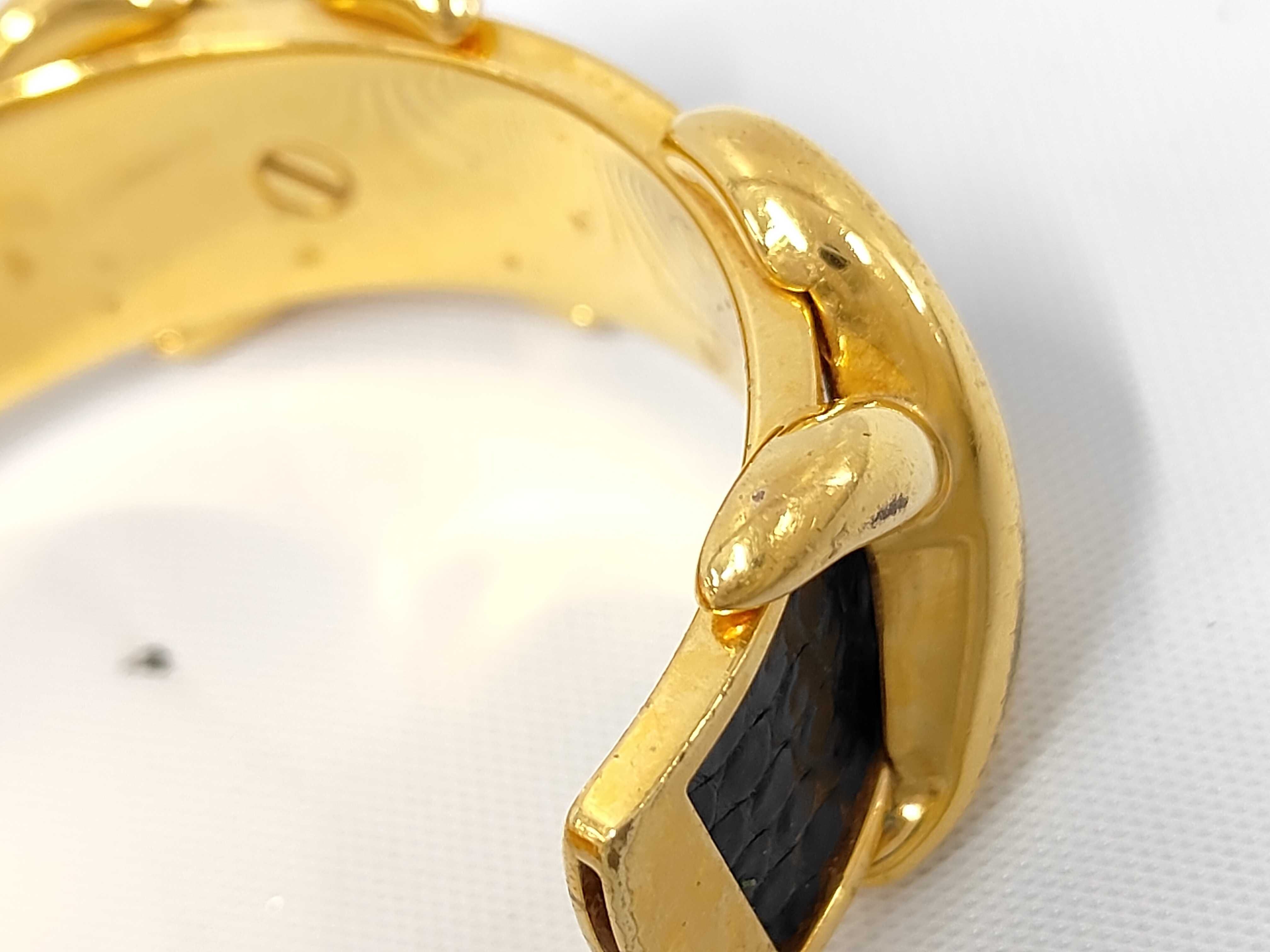 Cross Leather Gold Hardware Bracelet/Bangle — view 7