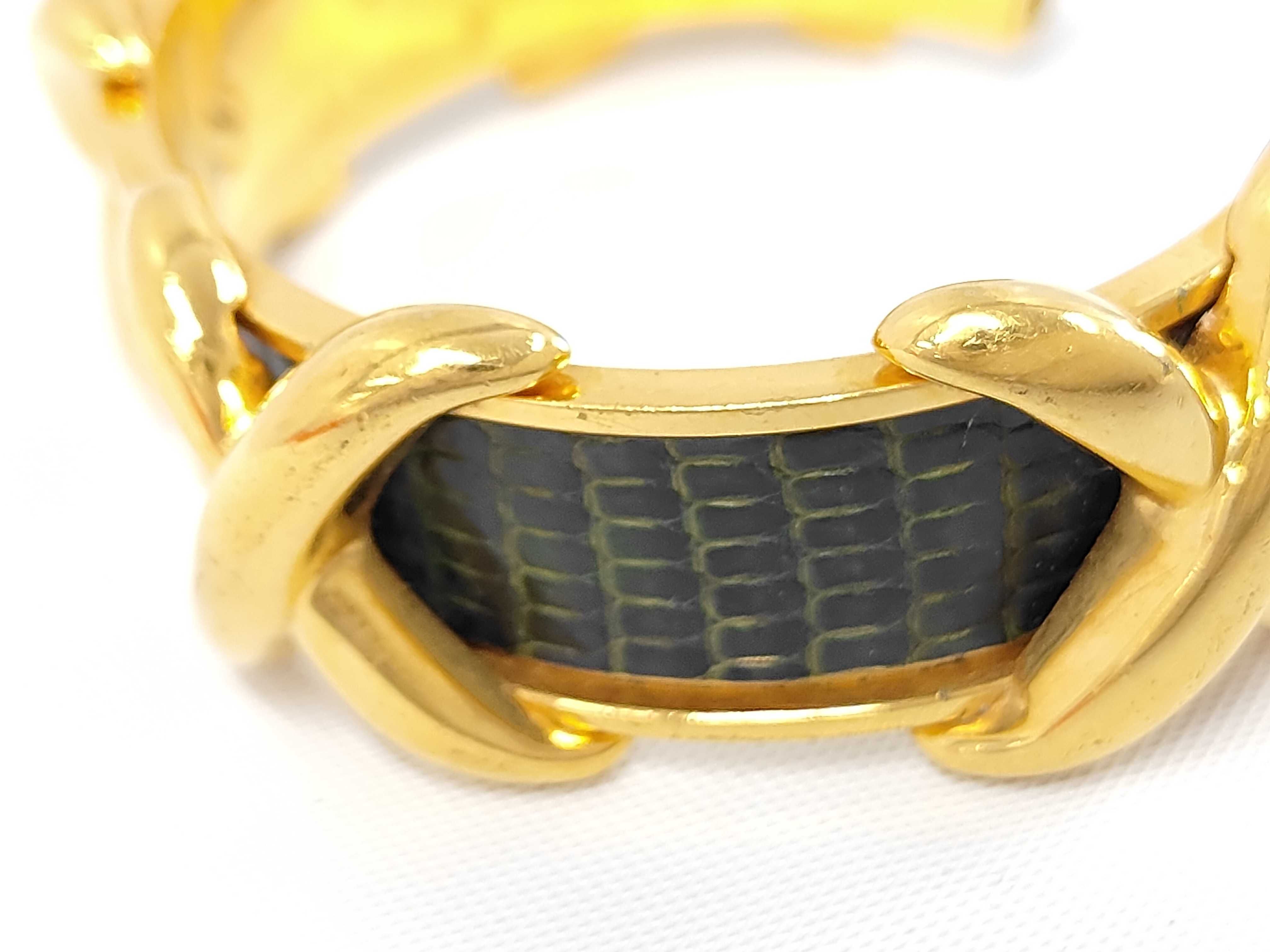 Cross Leather Gold Hardware Bracelet/Bangle — view 8
