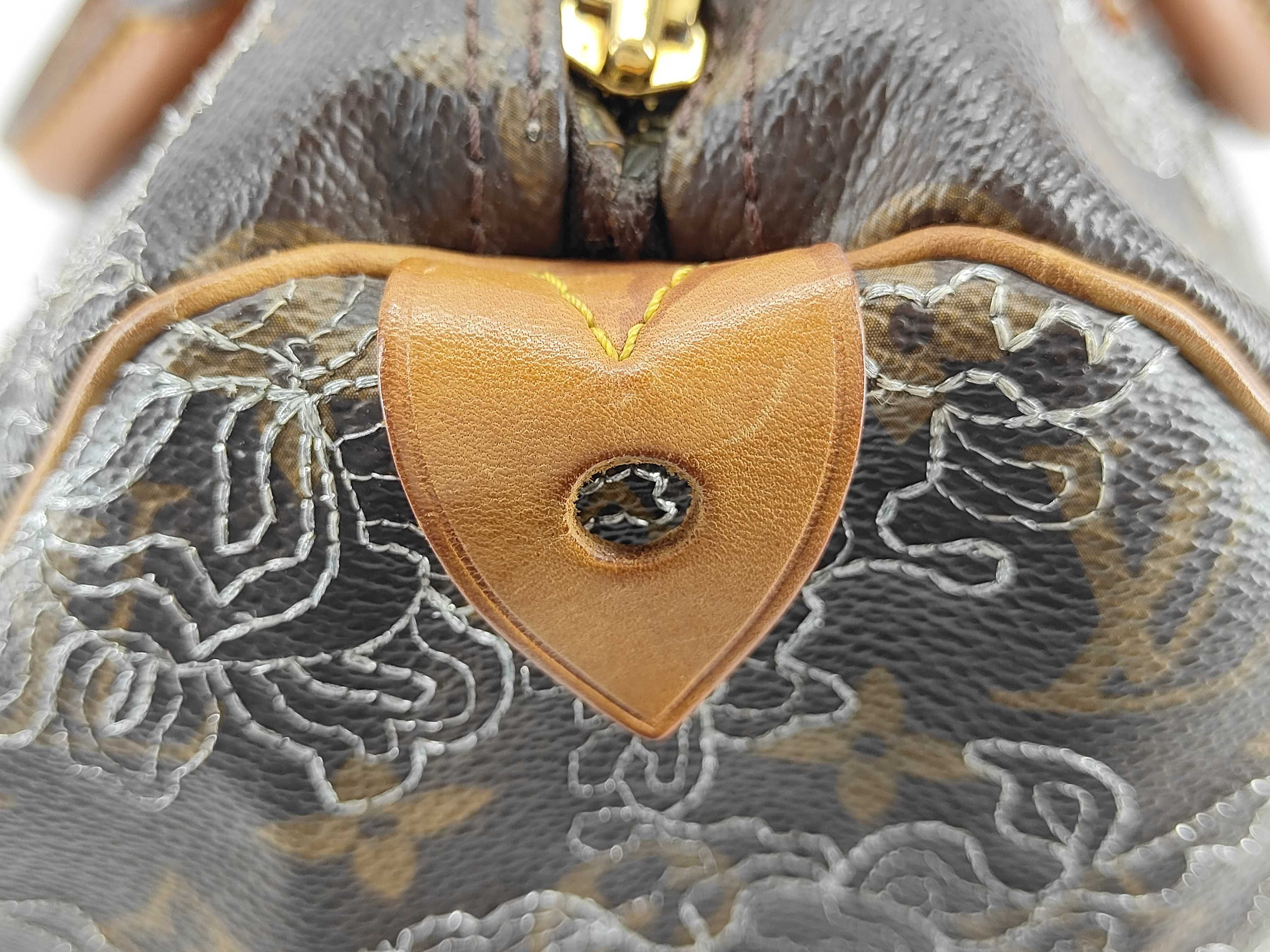 Monogram Louis Vuitton Dentelle Speedy 30 Boston Bag — view 10