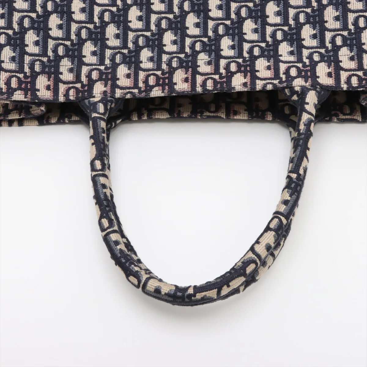 Oblique Book Tote Large Canvas Tote Bag Navy — view 5
