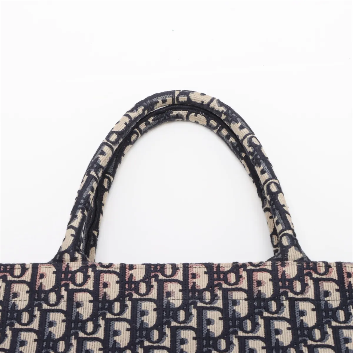 Oblique Book Tote Large Canvas Tote Bag Navy — view 6