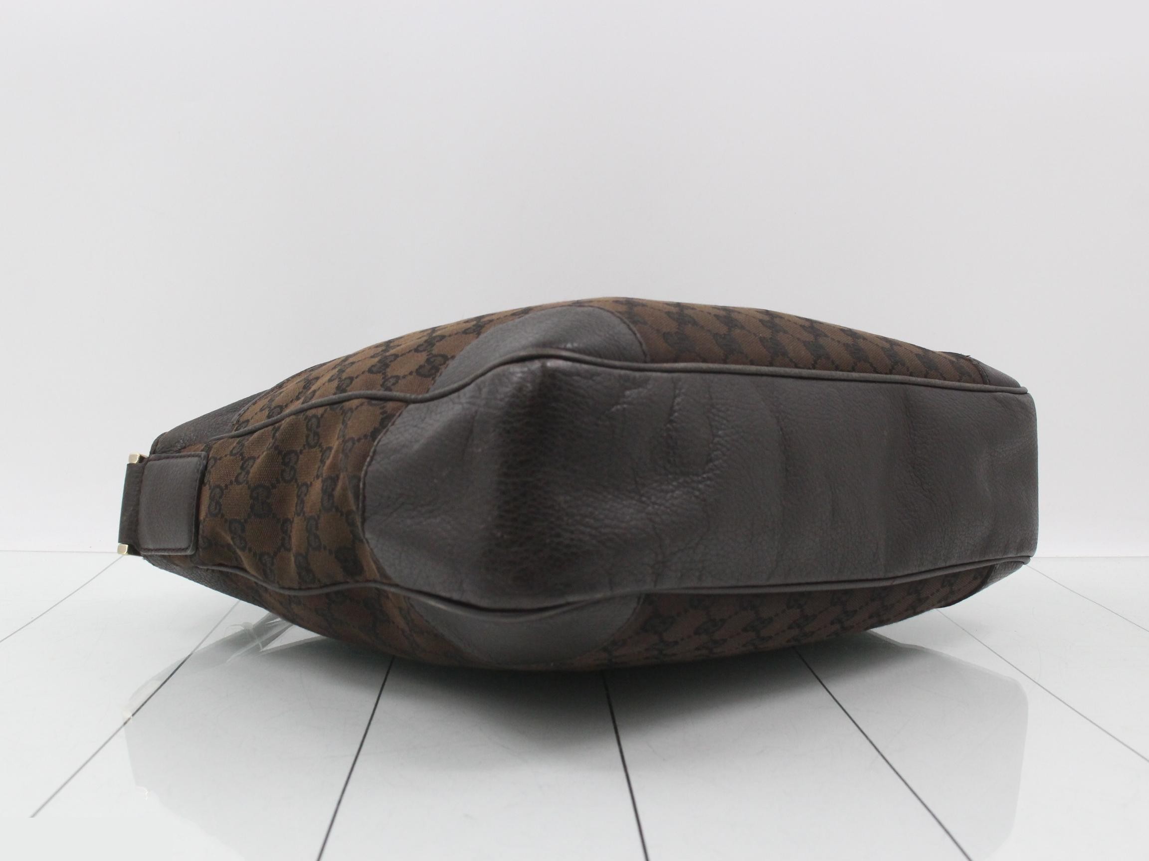 canvas shoulder bag, brown leather, item number 282527 — view 5