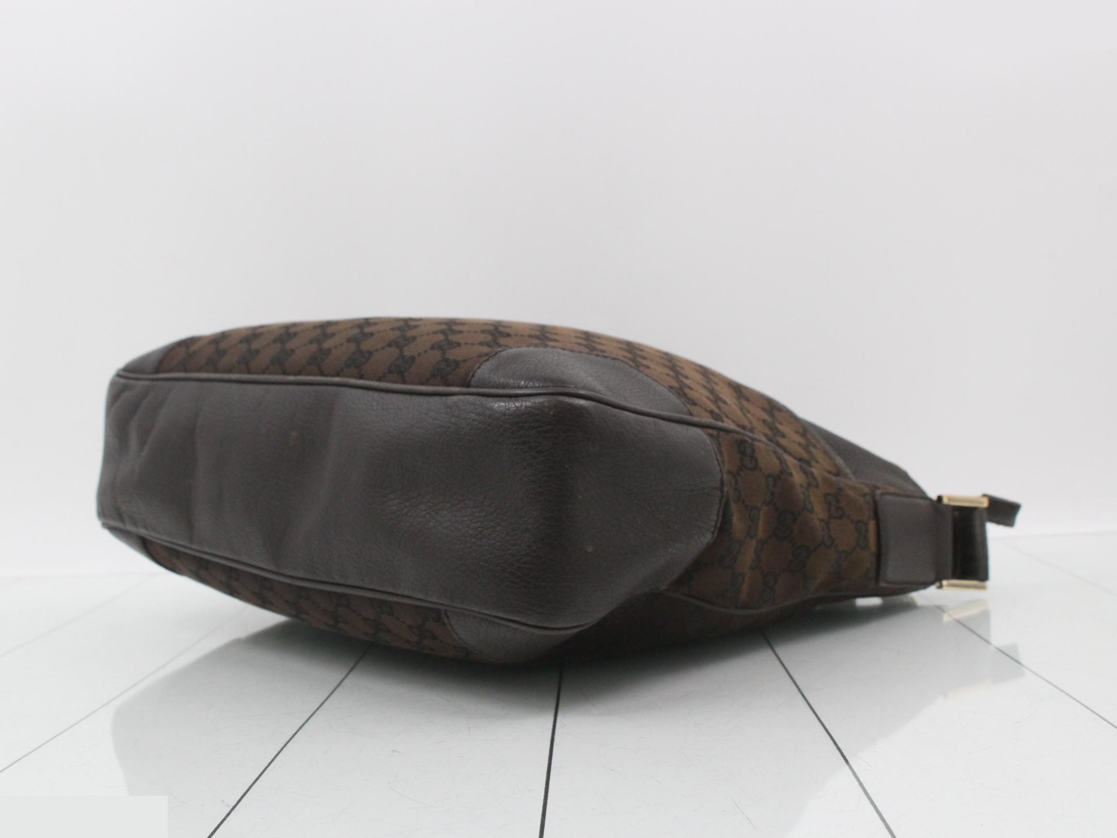 canvas shoulder bag, brown leather, item number 282527 — view 6