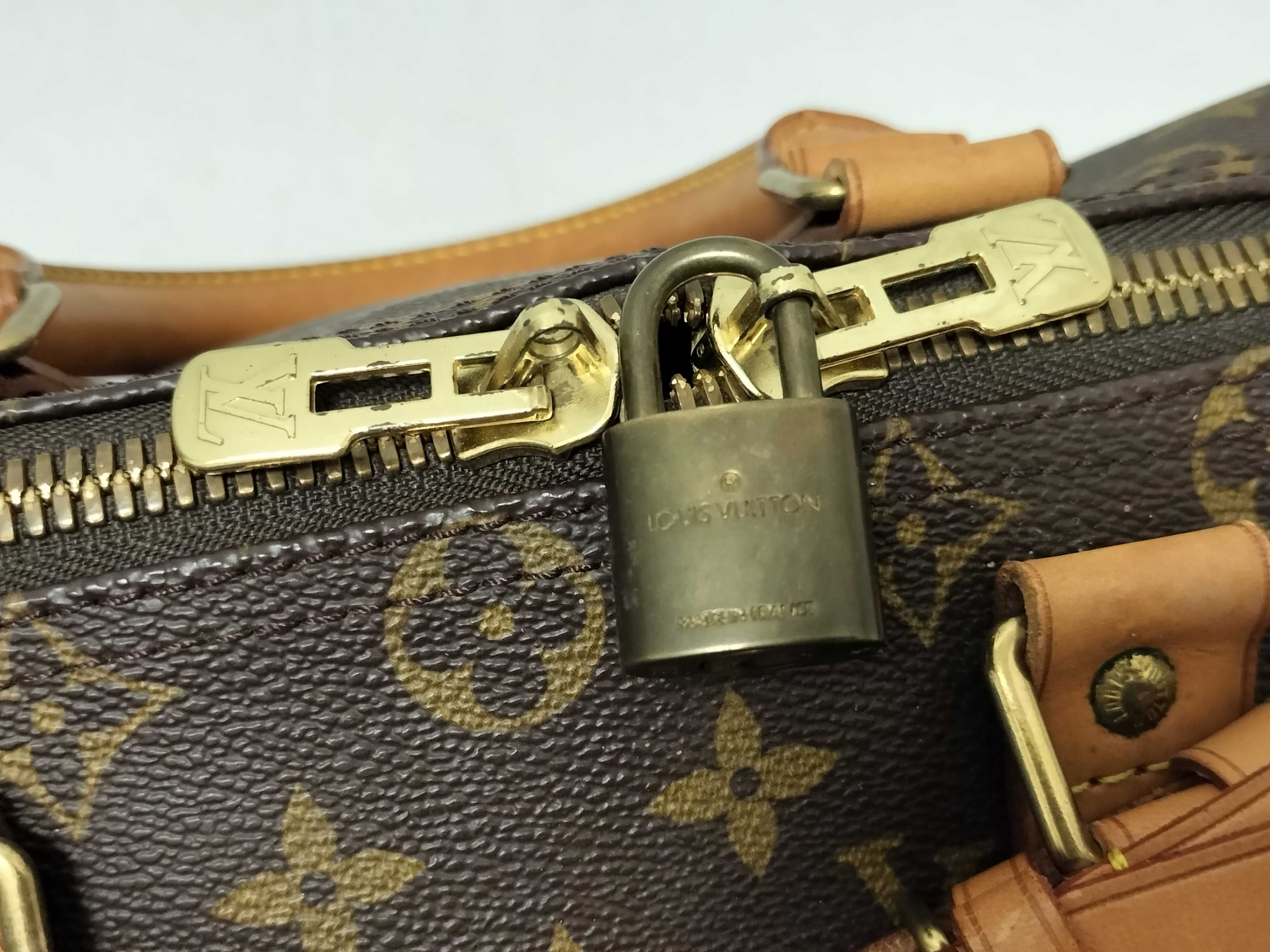 Monogram Keepall 45 Boston Bag with Handle, Name Tag, and Padlock — view 12