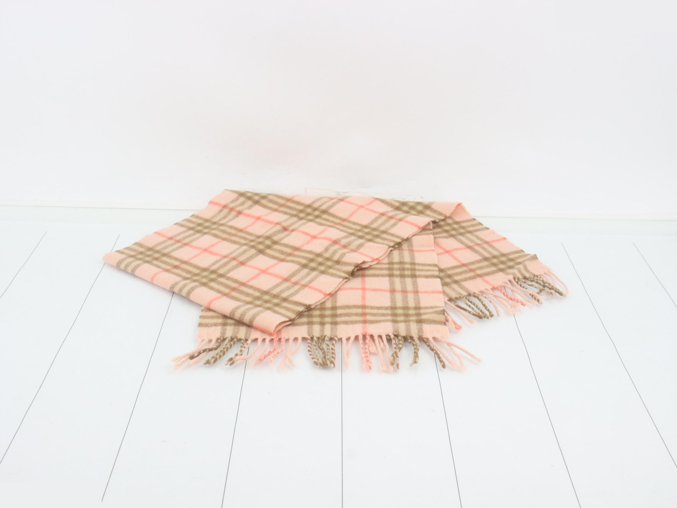 100% Cashmere Scarf, Check Pattern, Pink — view 3