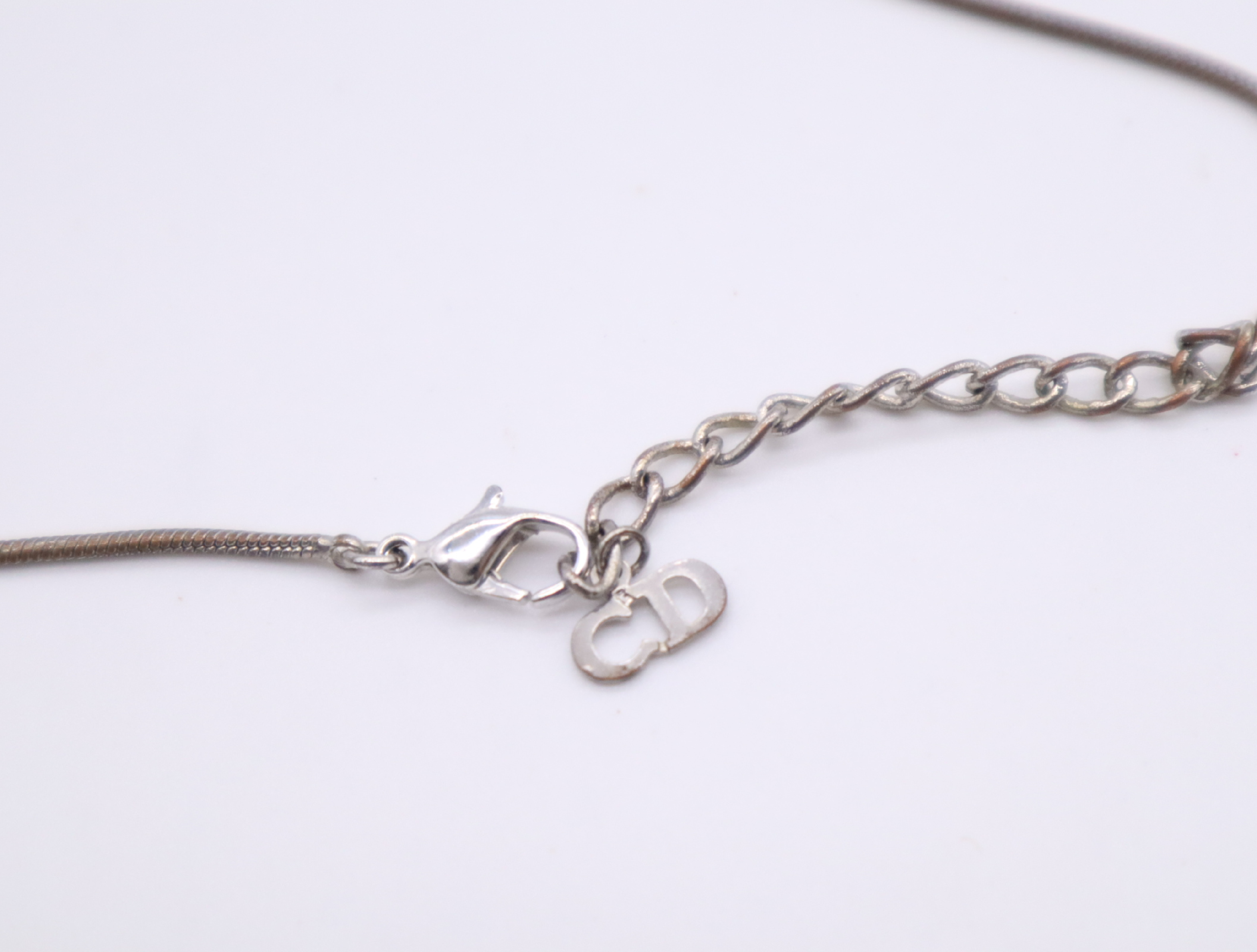 Metal CD Logo Snake Chain Necklace — view 5