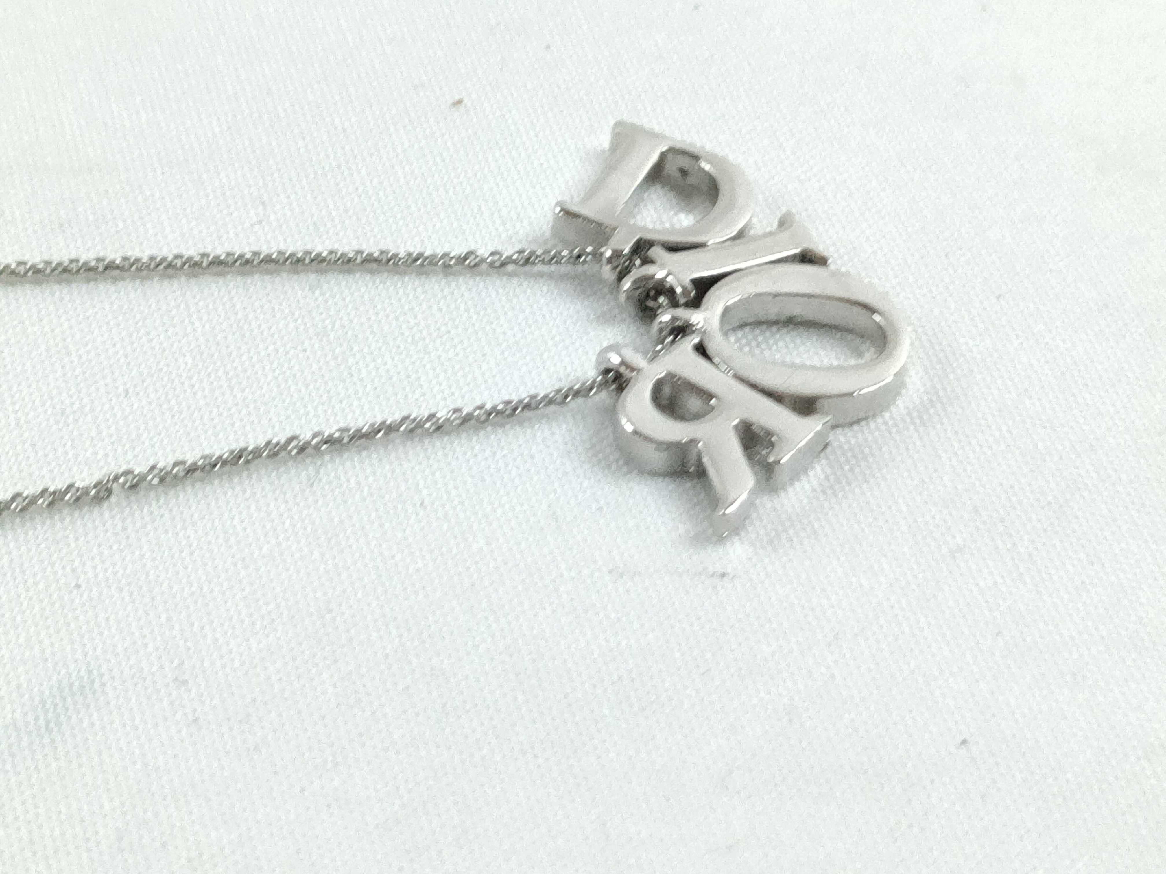 logo necklace, silver necklace — view 4